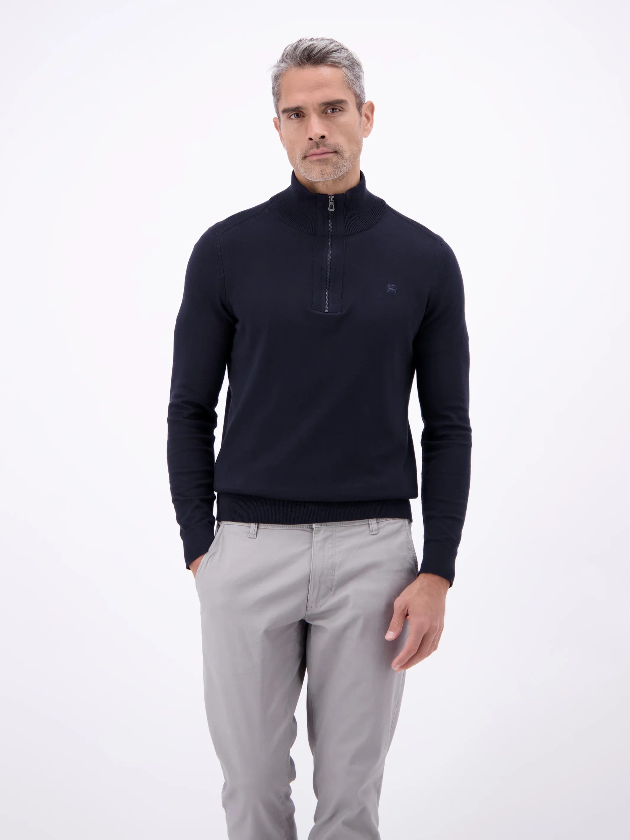 Flachstrickpullover mit Troyerkragen - Image 13