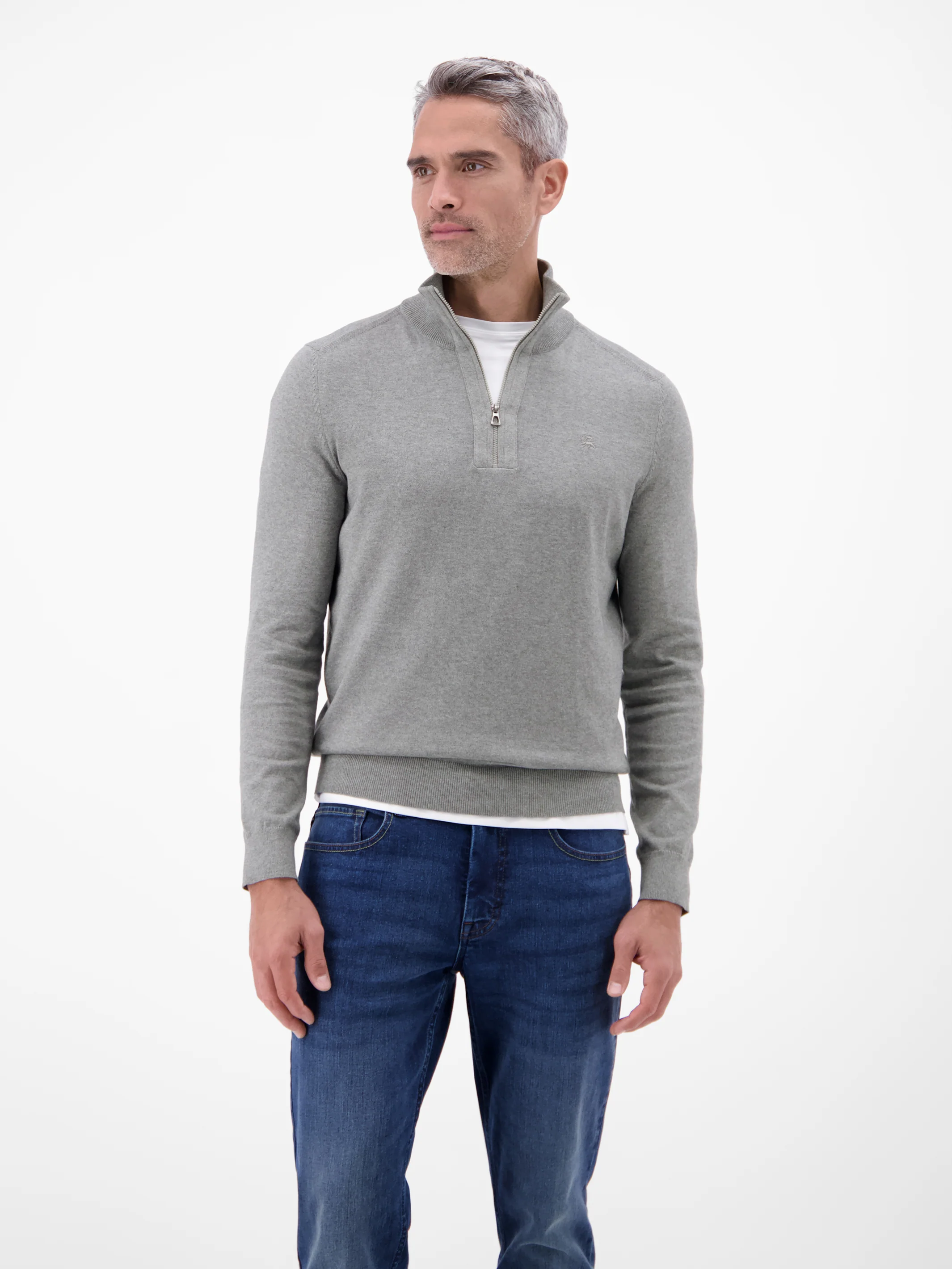 Flachstrickpullover mit Troyerkragen - Image 16