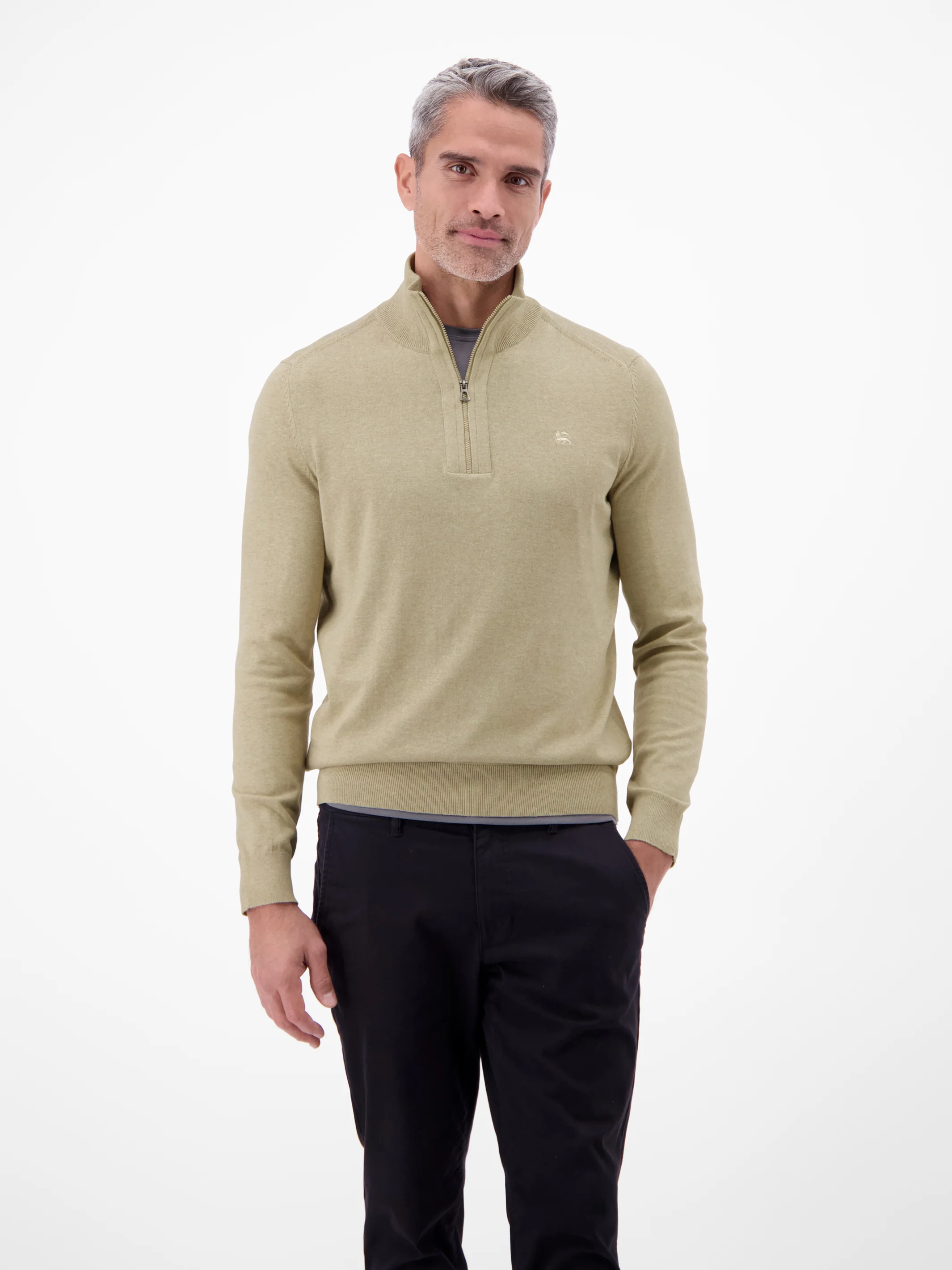 Flachstrickpullover mit Troyerkragen - Image 23