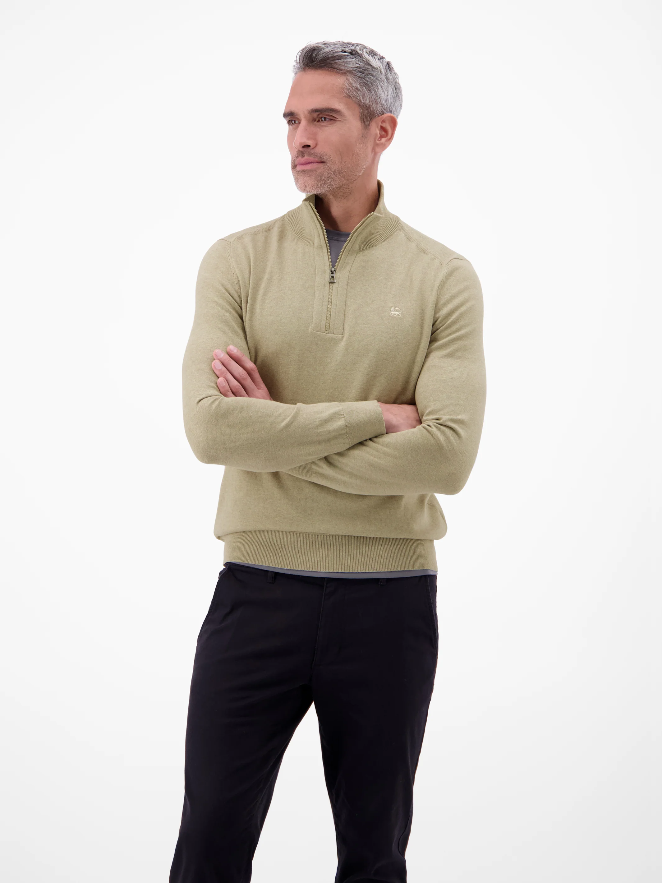 Flachstrickpullover mit Troyerkragen - Image 26