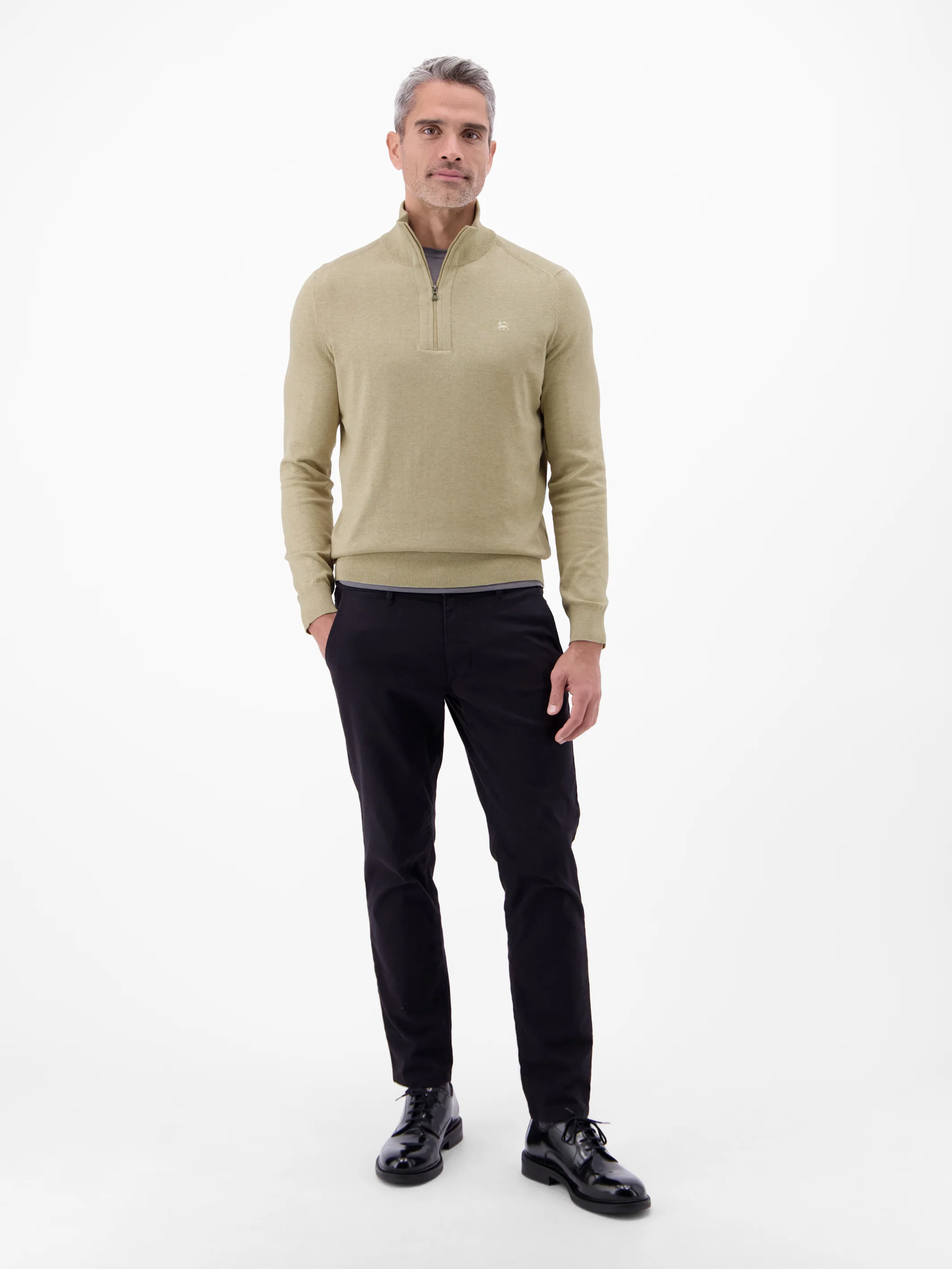 Flachstrickpullover mit Troyerkragen - Image 27