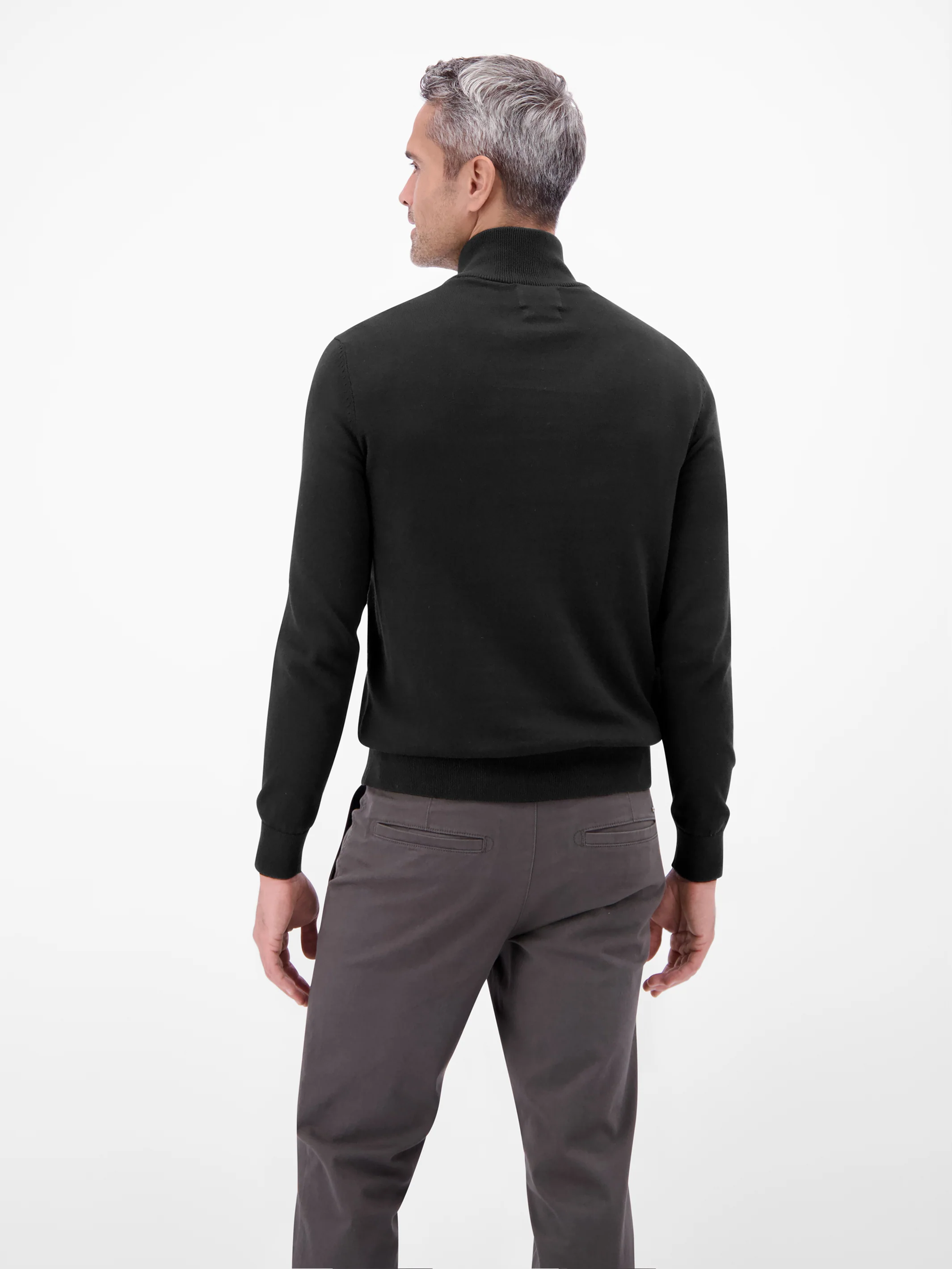 Flachstrickpullover mit Troyerkragen - Image 3