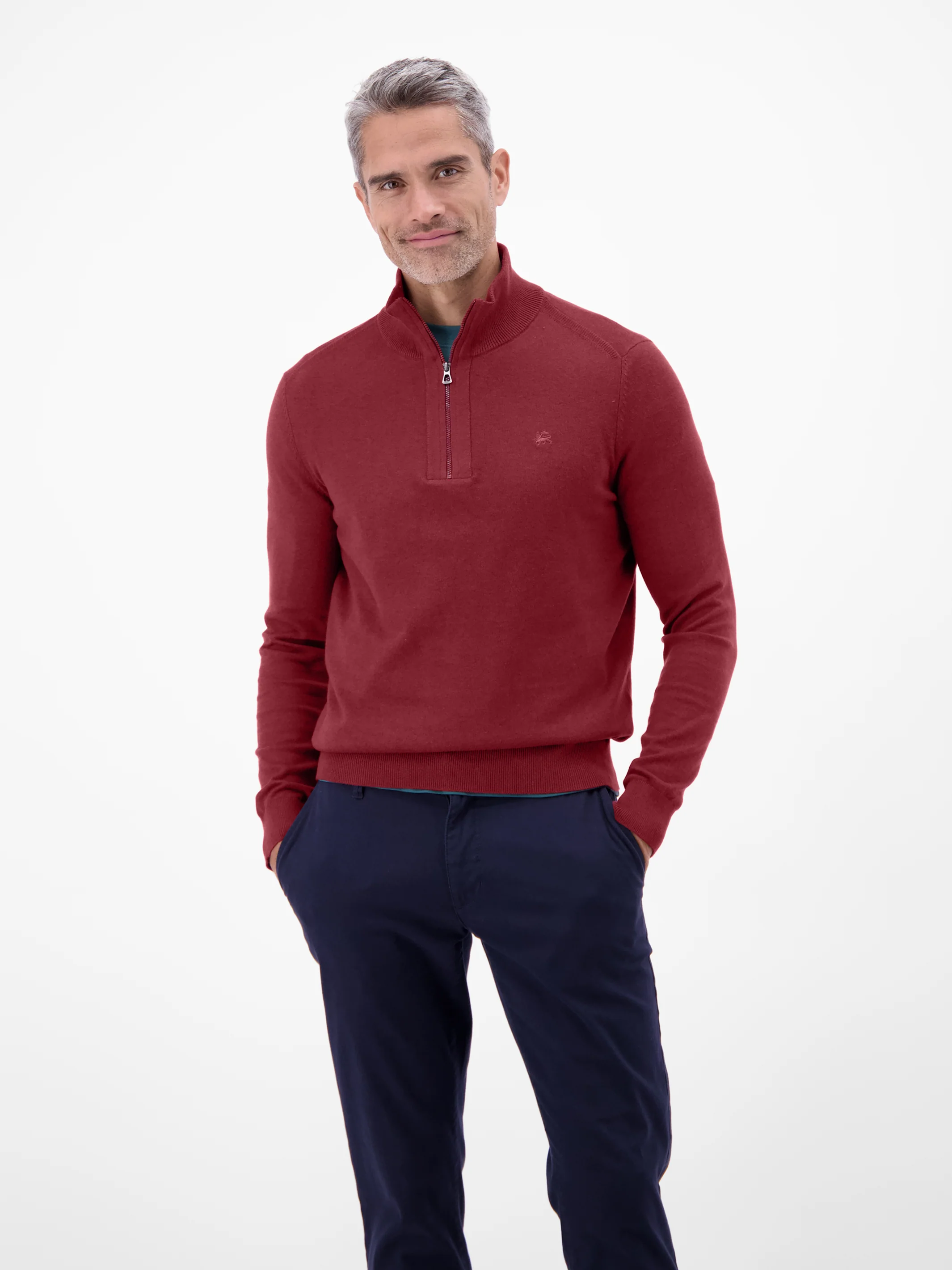 Flachstrickpullover mit Troyerkragen - Image 31