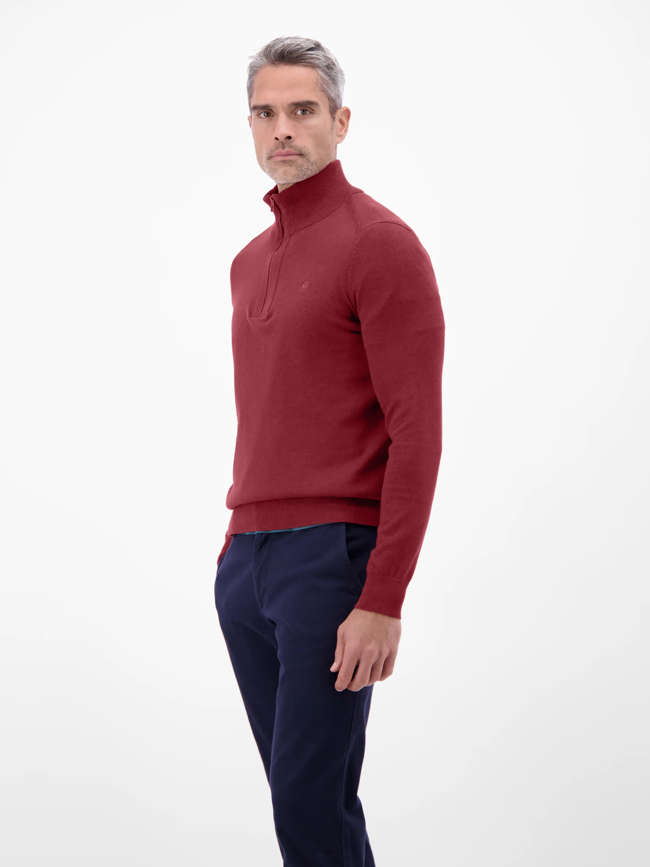 Flachstrickpullover mit Troyerkragen - Image 33