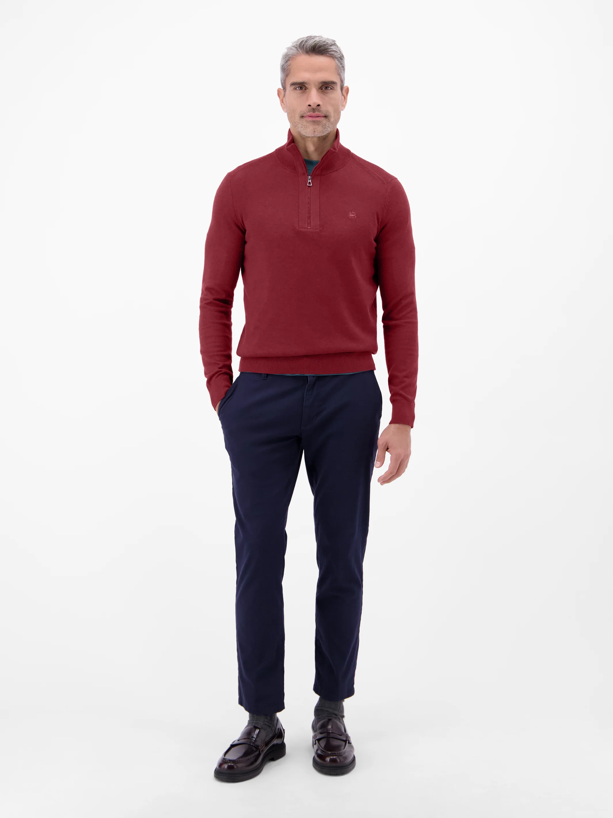 Flachstrickpullover mit Troyerkragen - Image 34