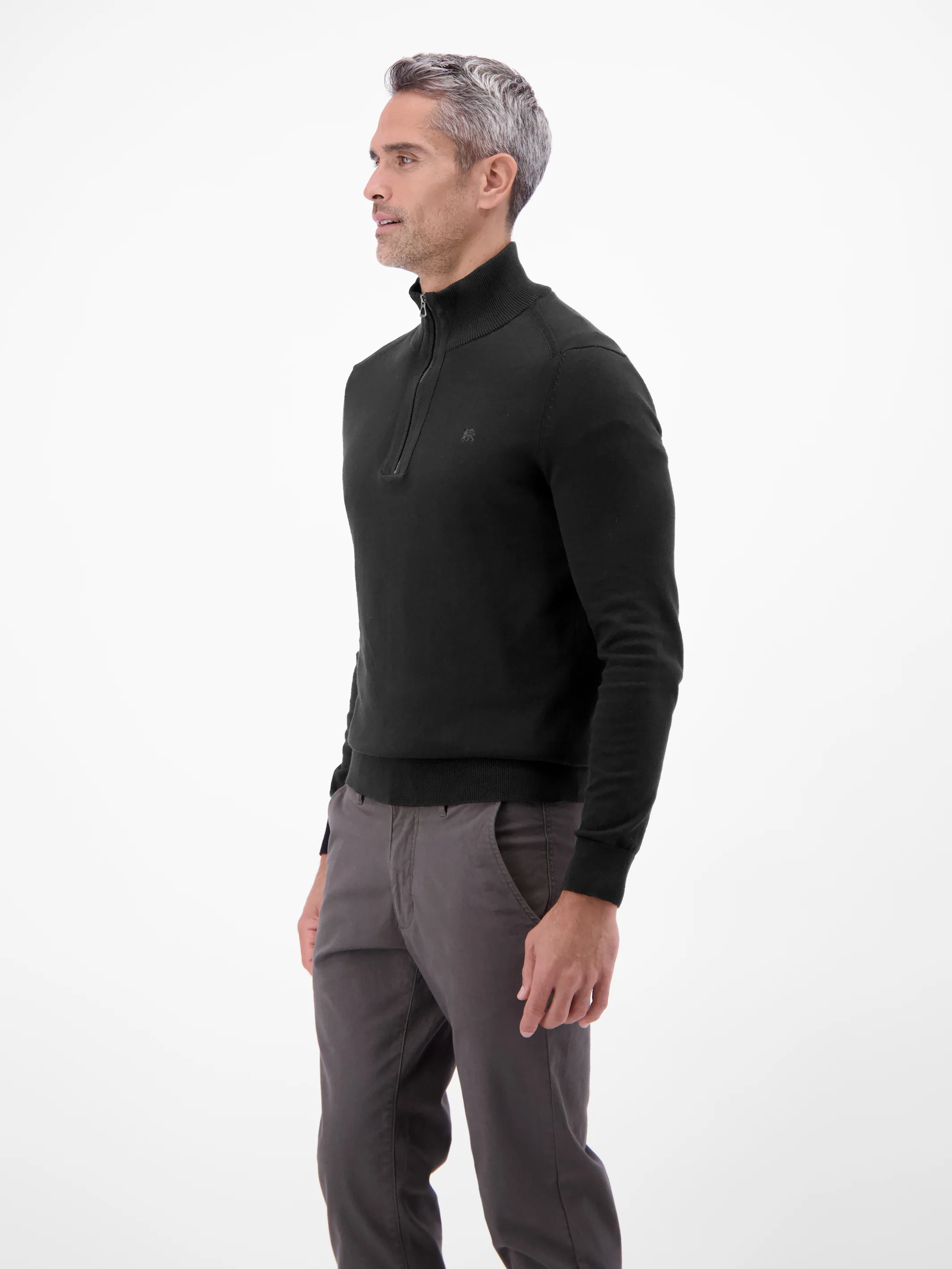 Flachstrickpullover mit Troyerkragen - Image 4