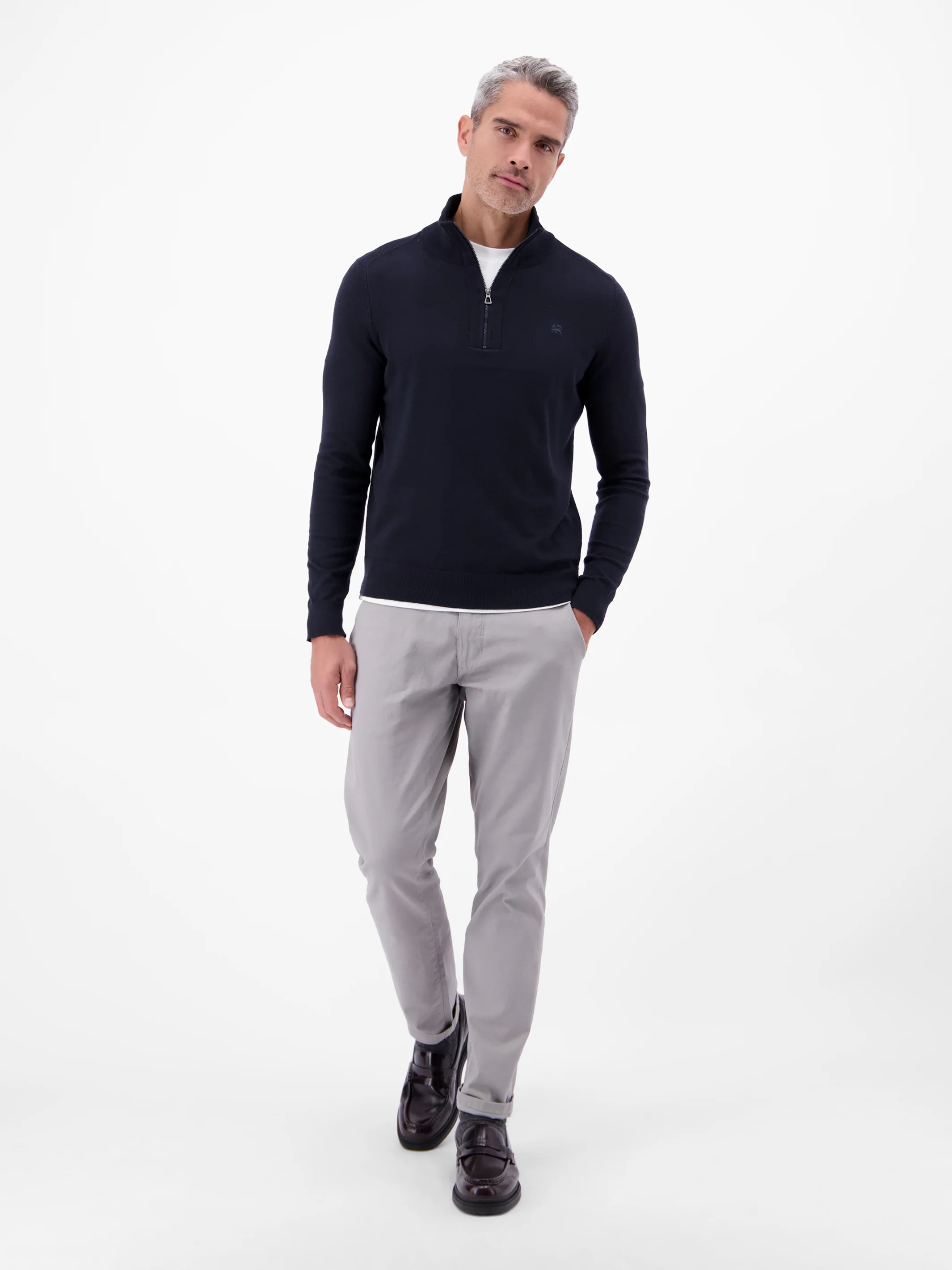 Flachstrickpullover mit Troyerkragen - Image 44