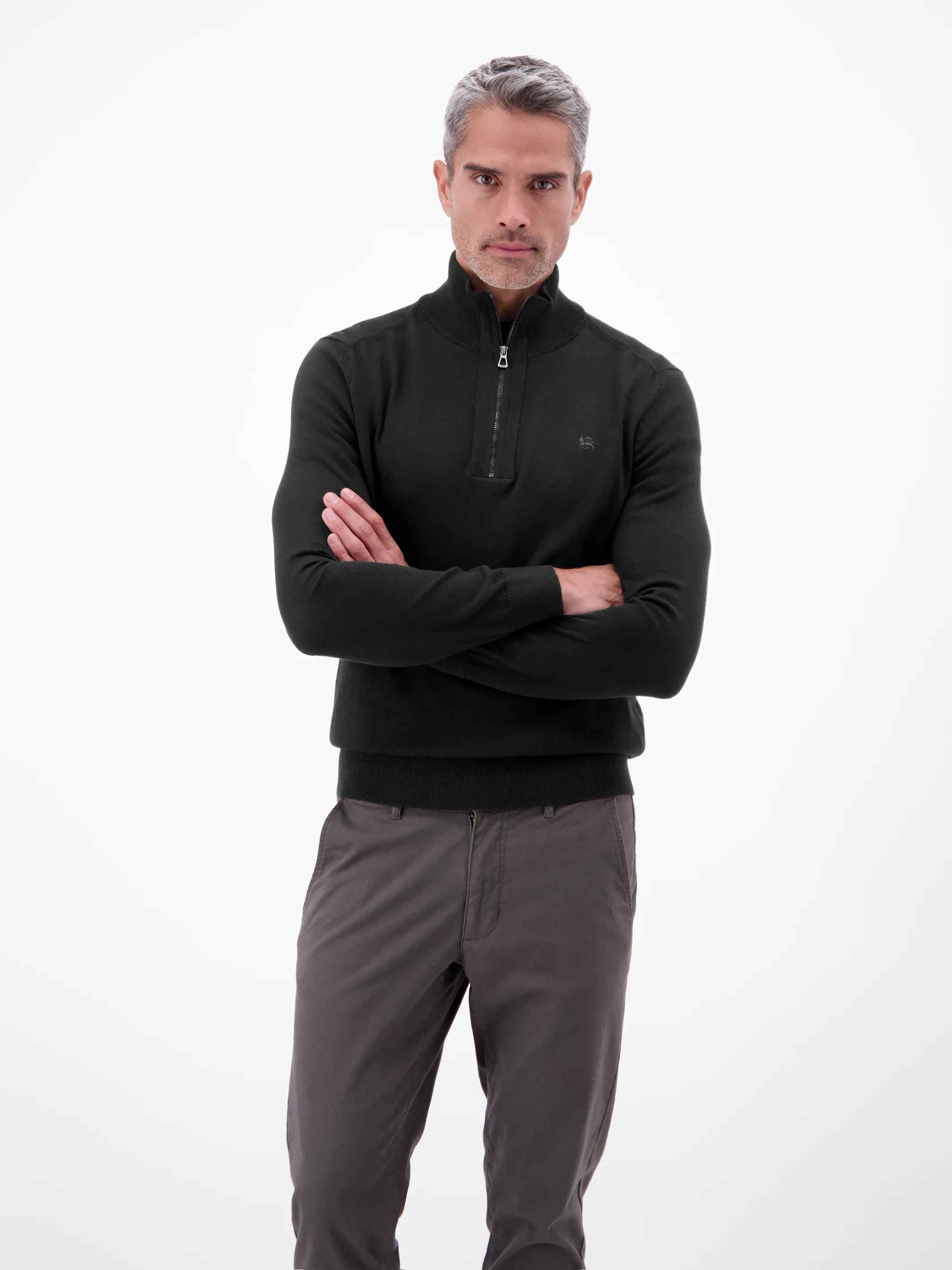 Flachstrickpullover mit Troyerkragen - Image 5