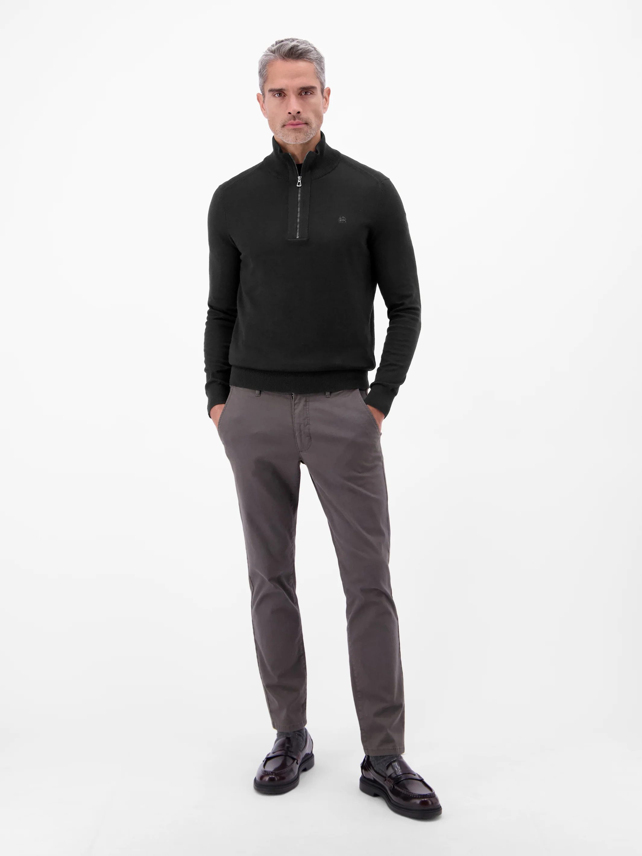 Flachstrickpullover mit Troyerkragen - Image 6