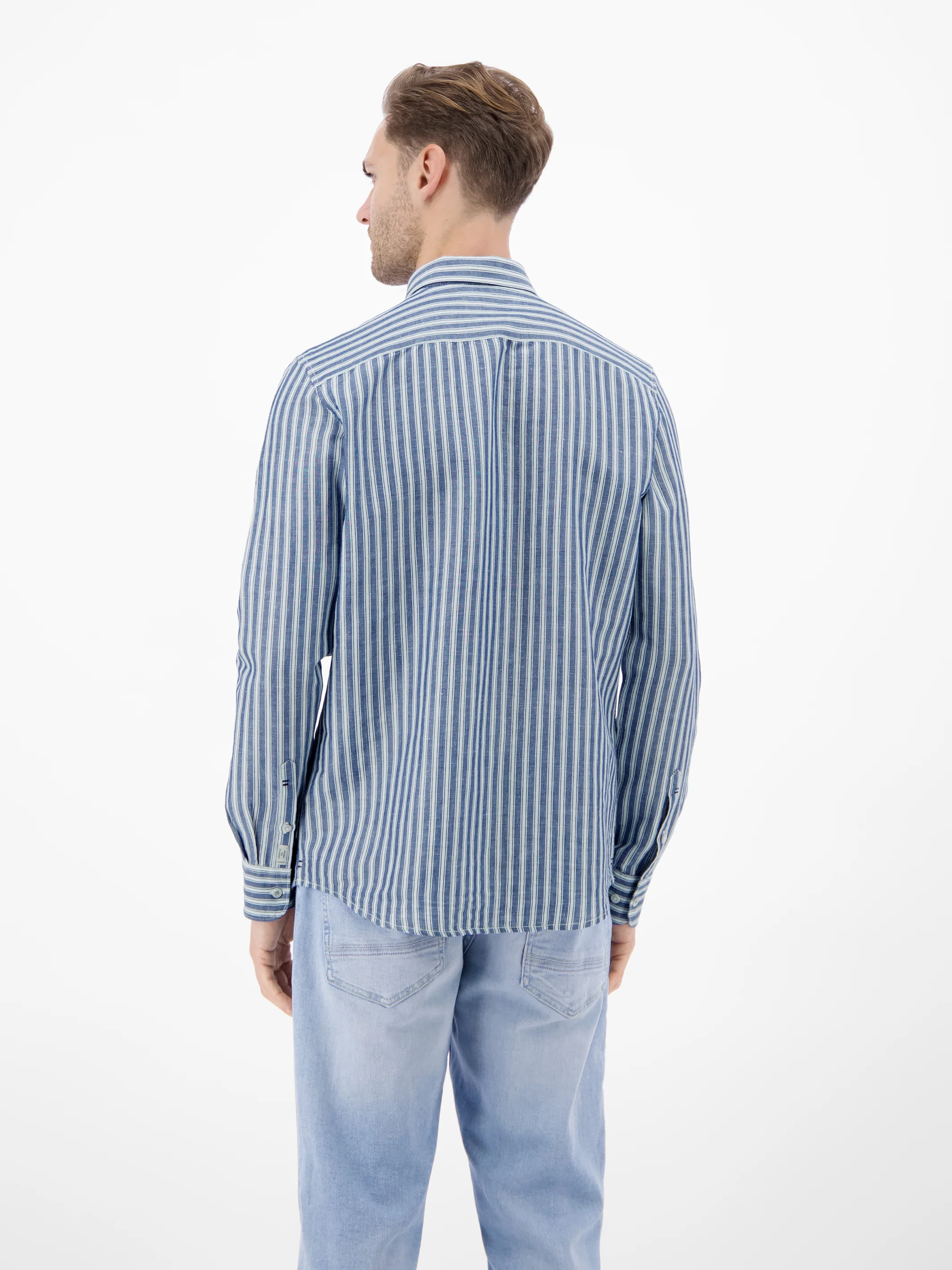 Gestreiftes Langarmhemd aus Leinen-Baumwoll-Mix - Image 12