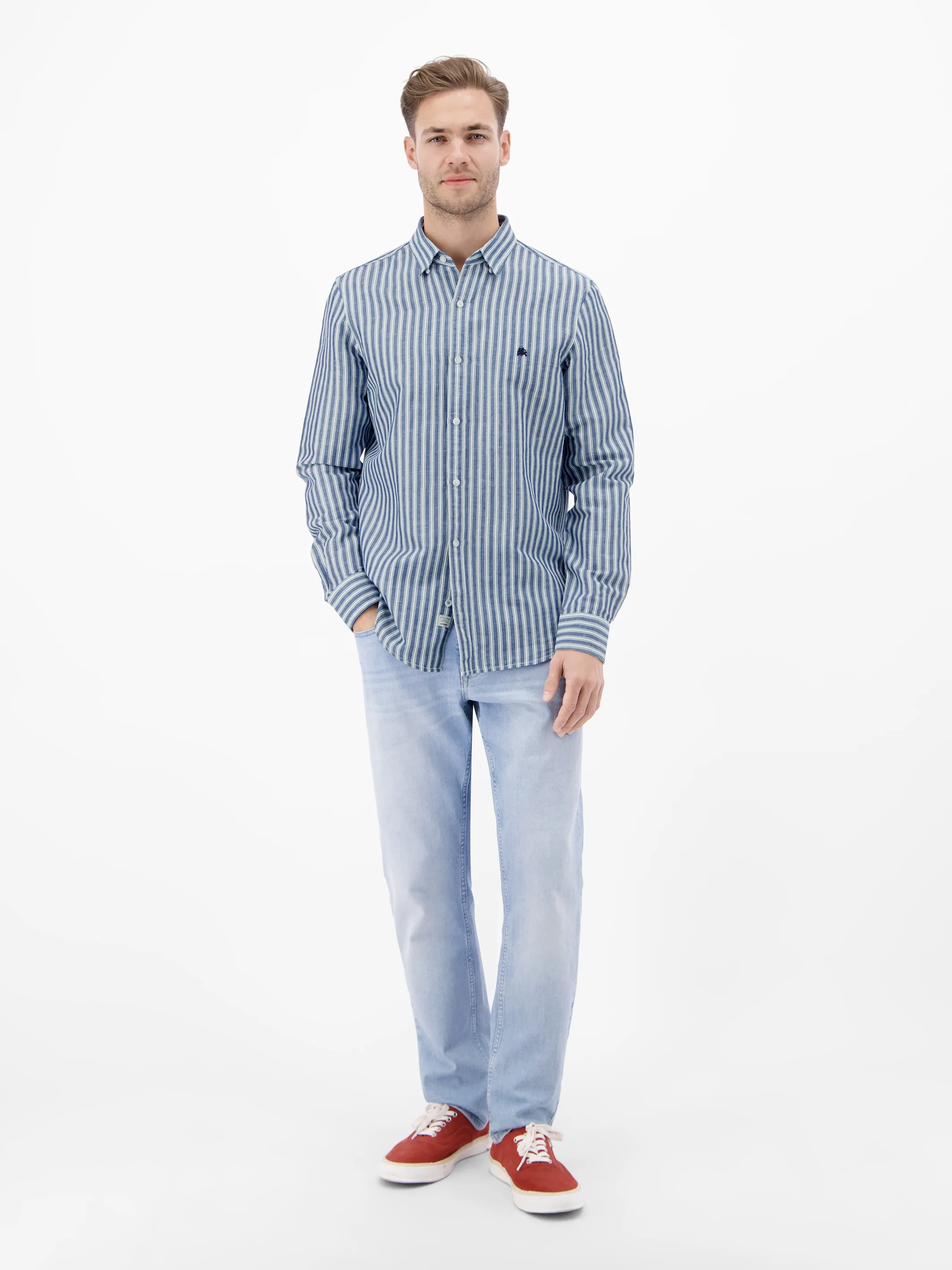 Gestreiftes Langarmhemd aus Leinen-Baumwoll-Mix - Image 15