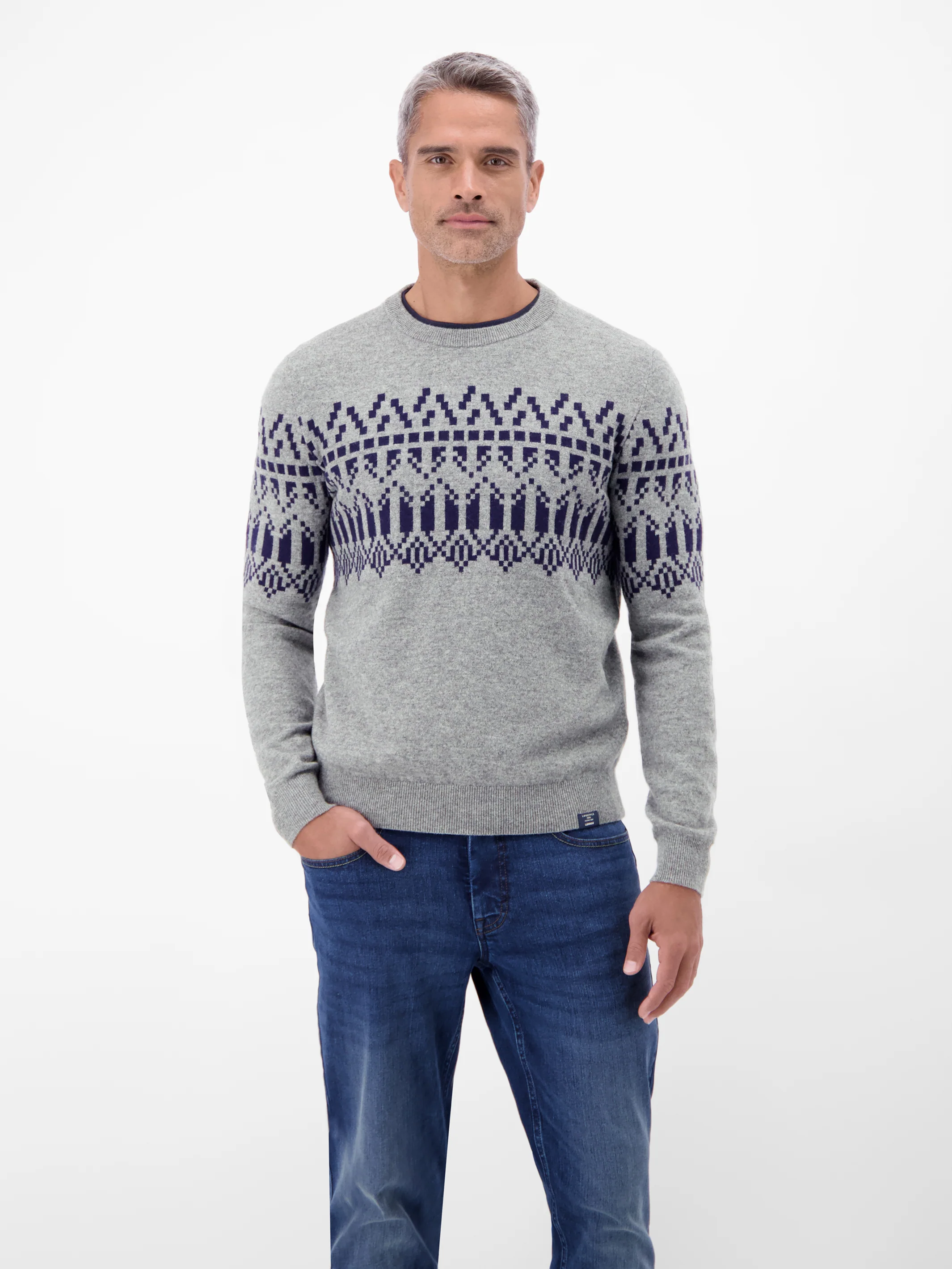 Herren Strickpullover aus Woll-Kaschmir-Mix, skandinavisch inspiriert - Image 3