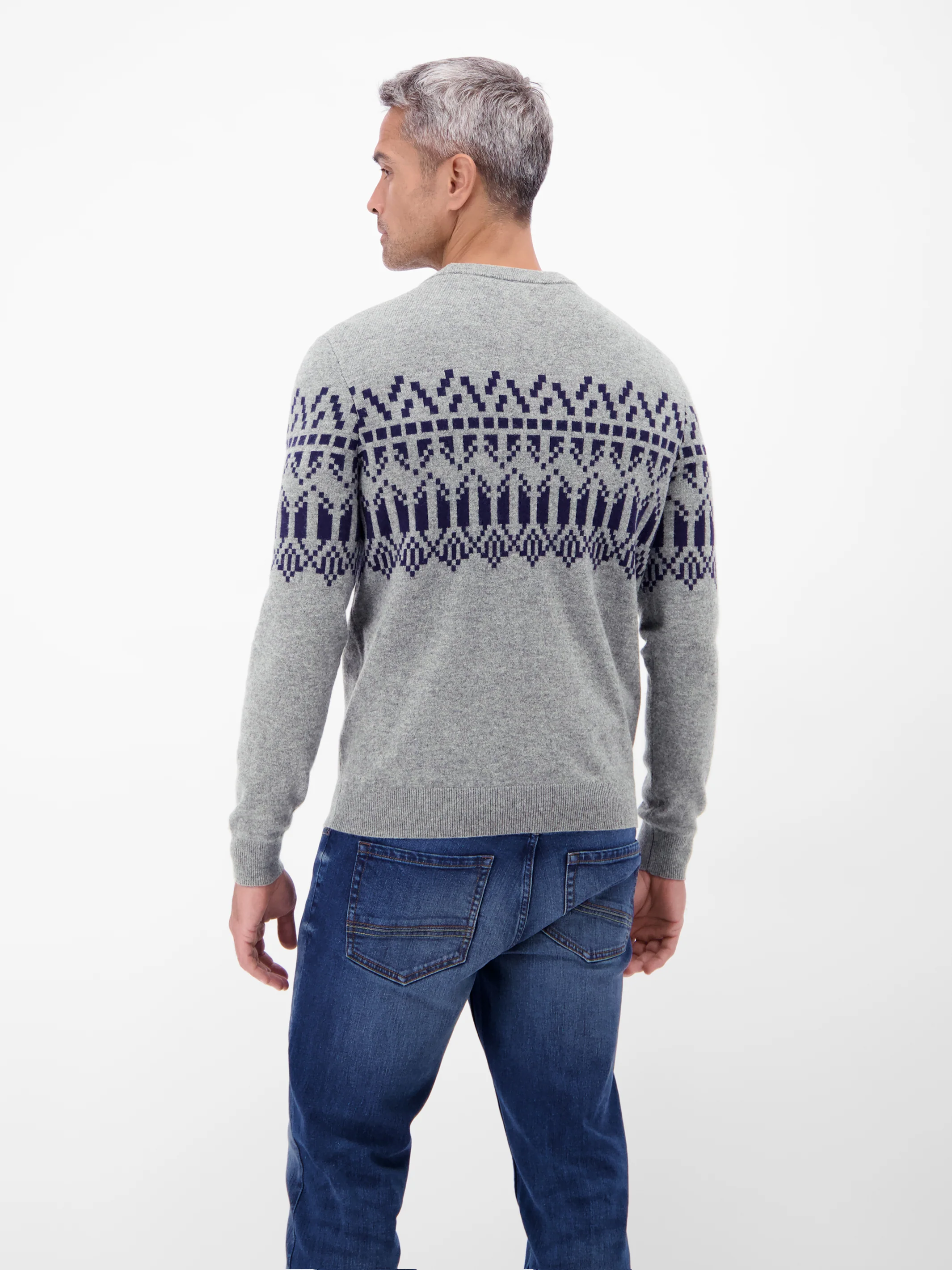 Herren Strickpullover aus Woll-Kaschmir-Mix, skandinavisch inspiriert - Image 4