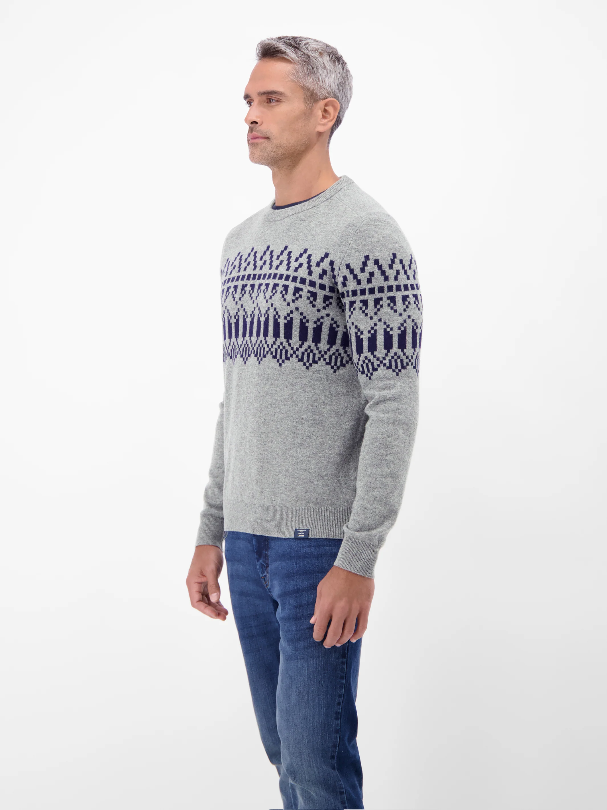 Herren Strickpullover aus Woll-Kaschmir-Mix, skandinavisch inspiriert - Image 5