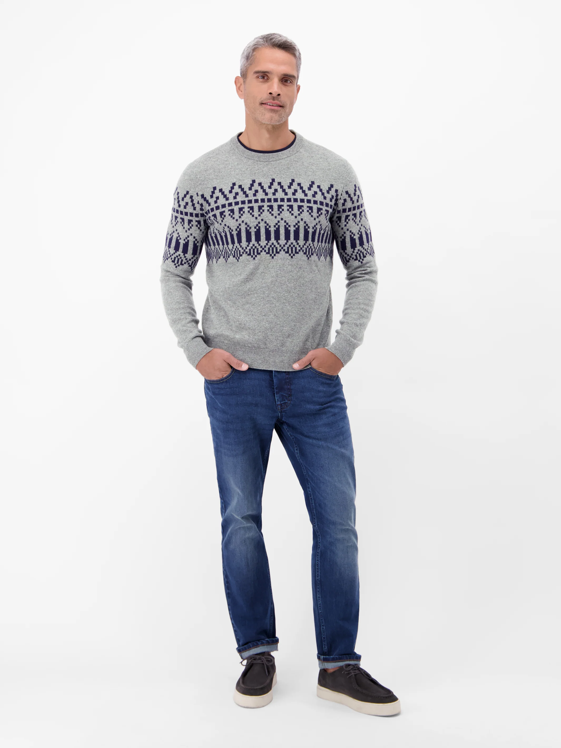 Herren Strickpullover aus Woll-Kaschmir-Mix, skandinavisch inspiriert - Image 6