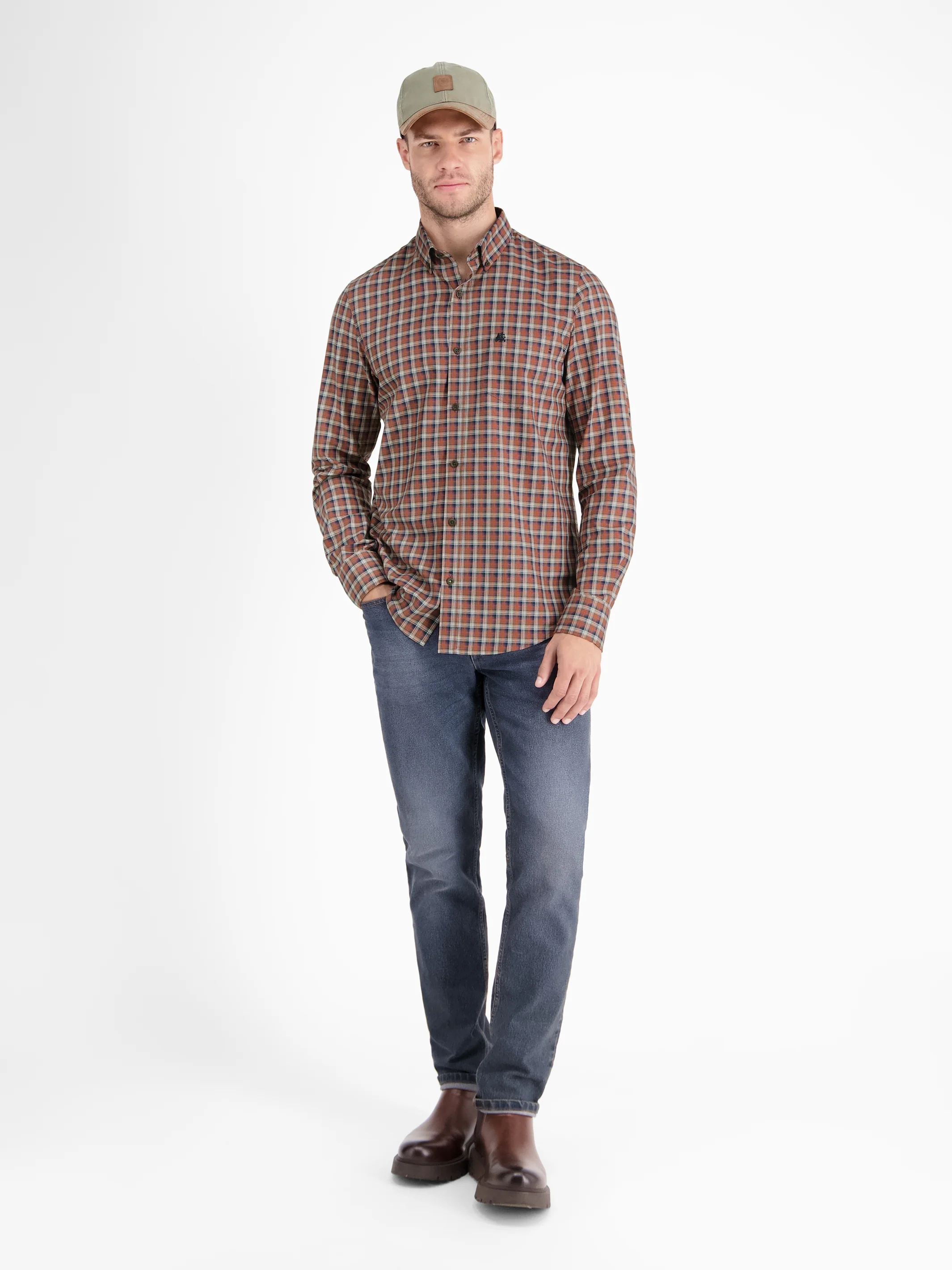 Kariertes Herrenhemd mit Button-down-Kragen - Image 11
