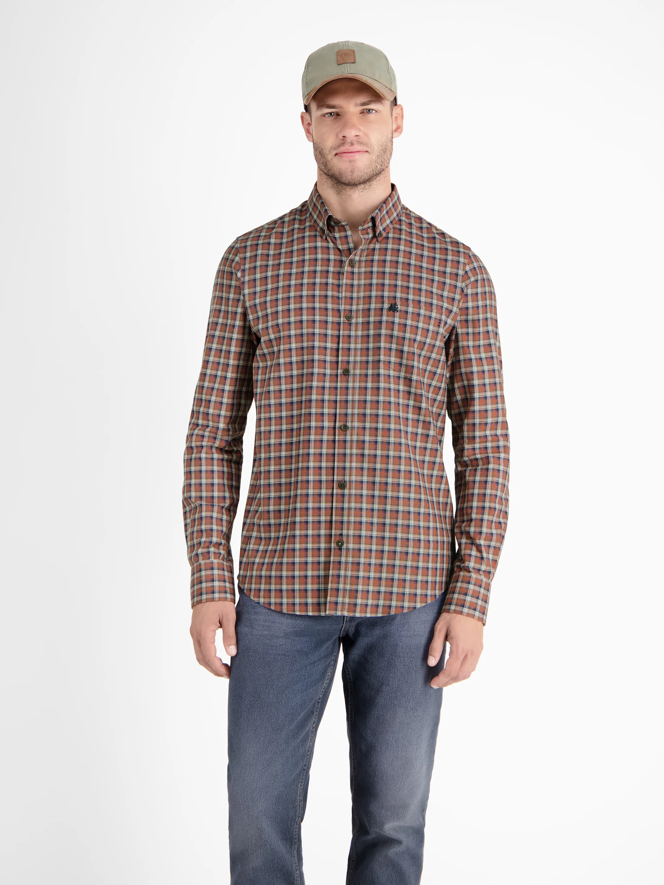 Kariertes Herrenhemd mit Button-down-Kragen - Image 8