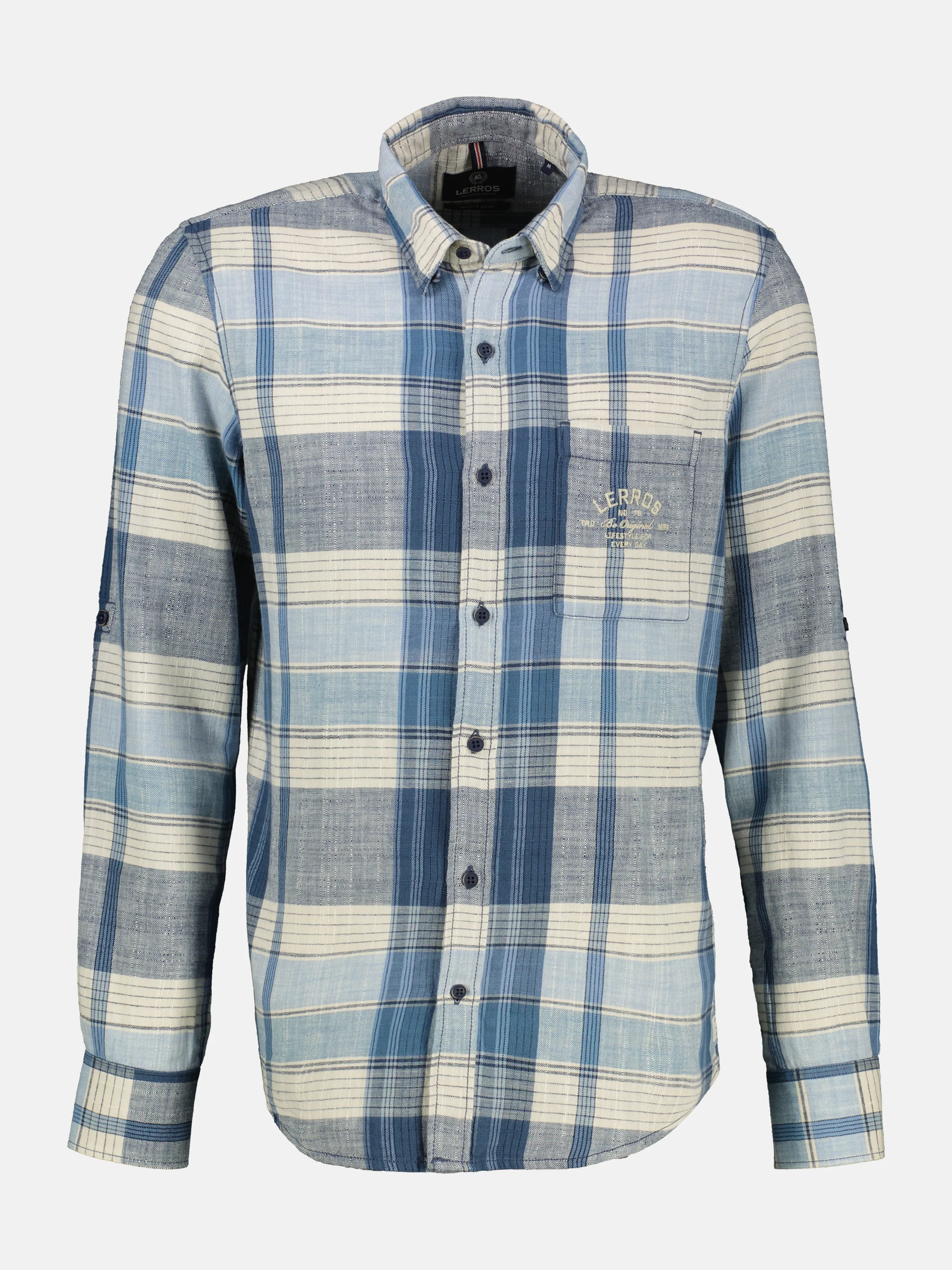 Kariertes Herrenhemd von 3XL bis 6XL mit verdecktem Button-down-Kragen - Image 5