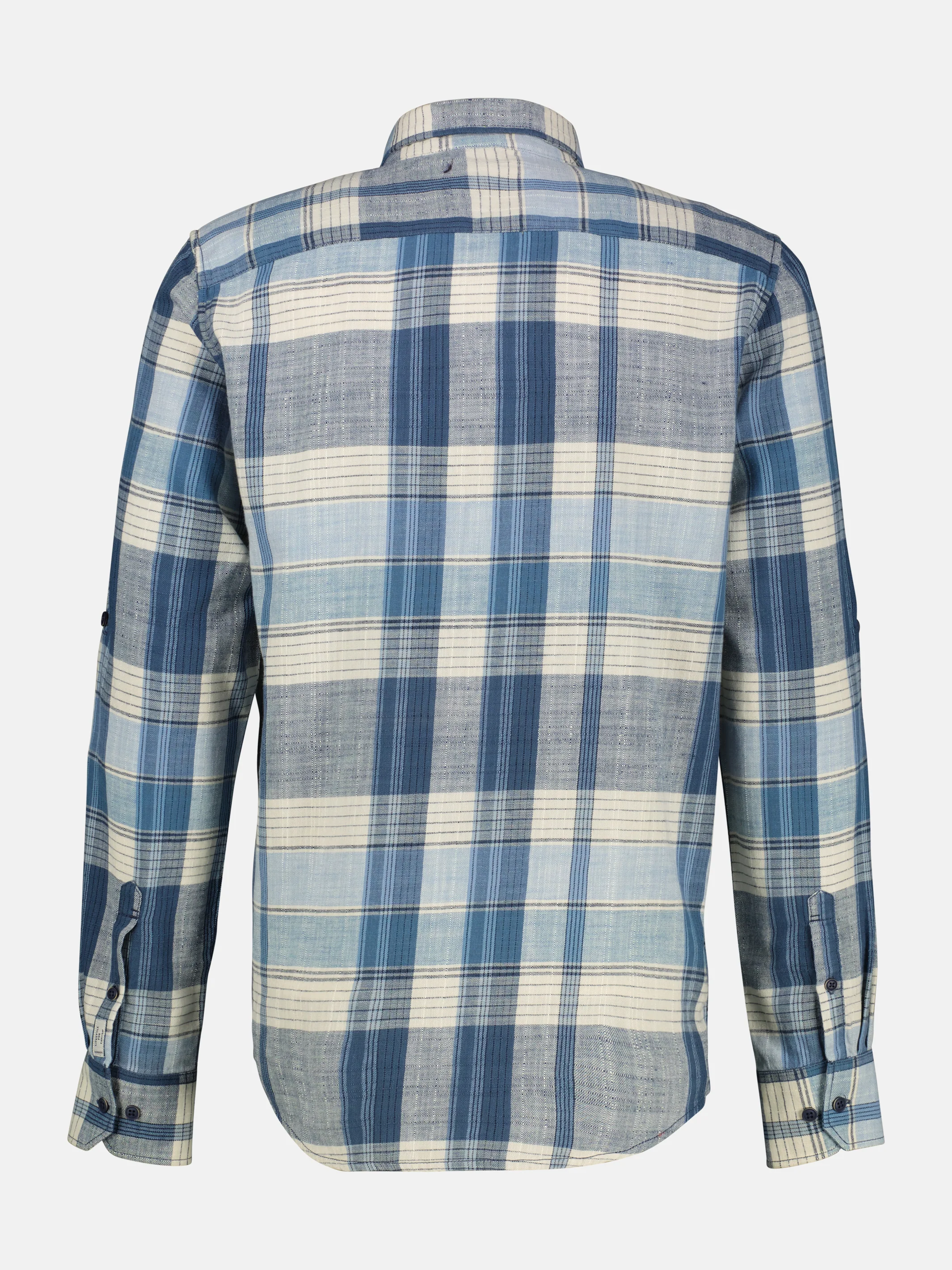 Kariertes Herrenhemd von 3XL bis 6XL mit verdecktem Button-down-Kragen - Image 6