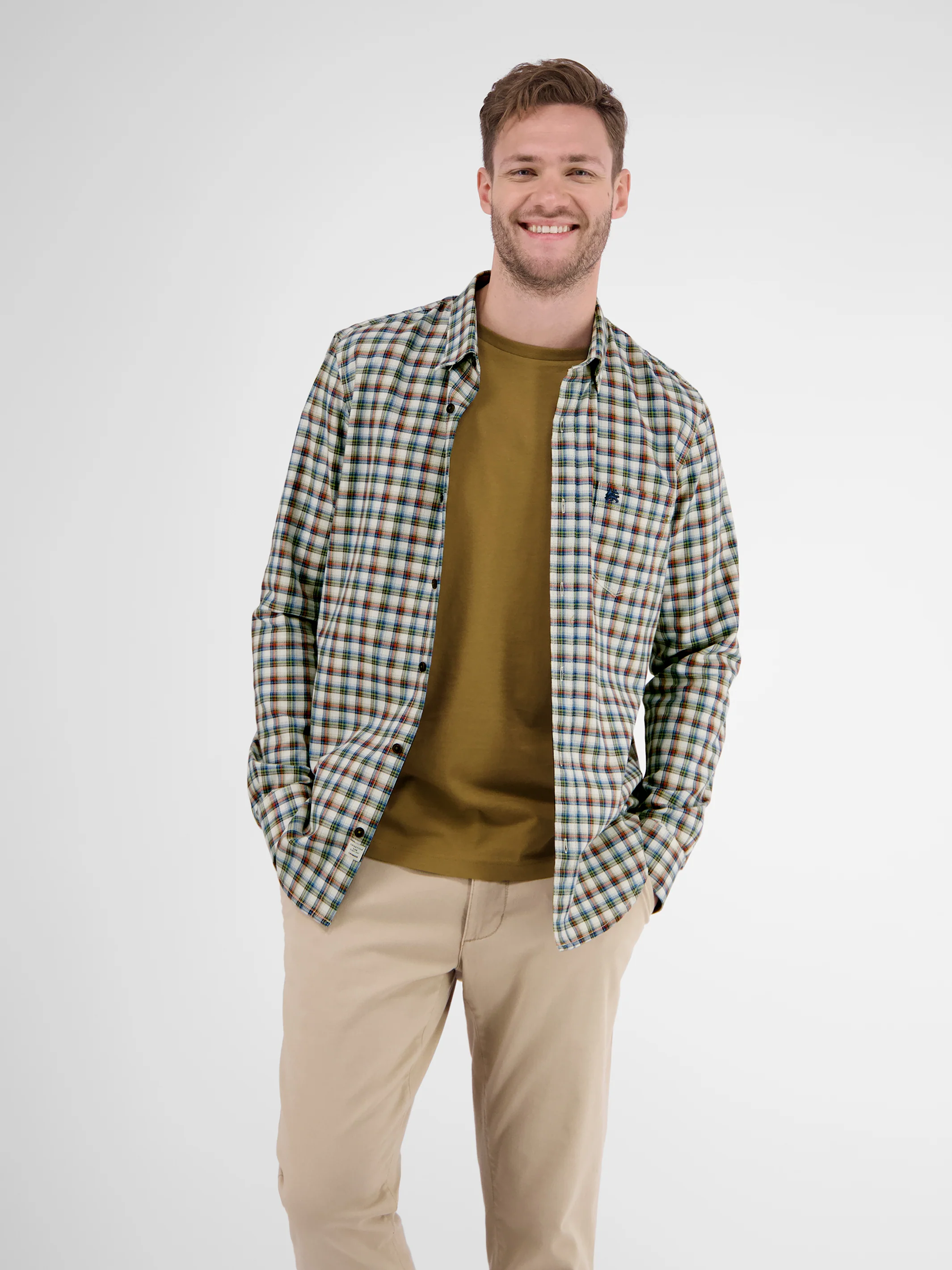 Langarmhemd , kariert, verdeckter Button-down-Kragen - Image 14