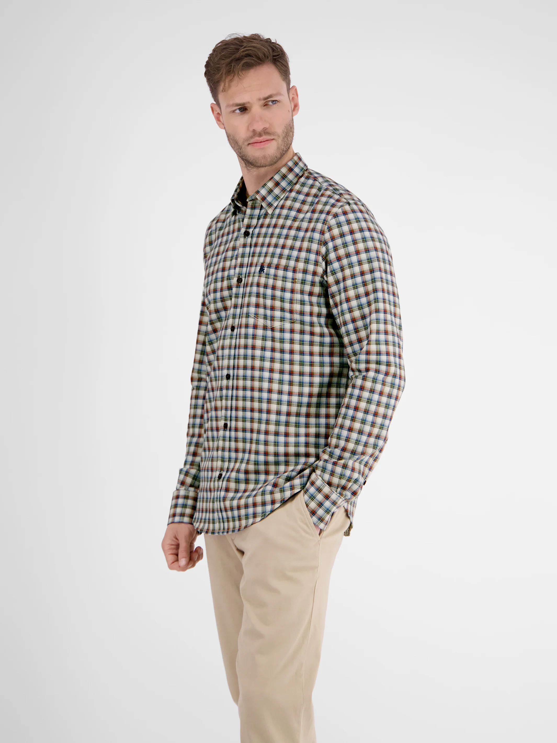 Langarmhemd , kariert, verdeckter Button-down-Kragen - Image 16