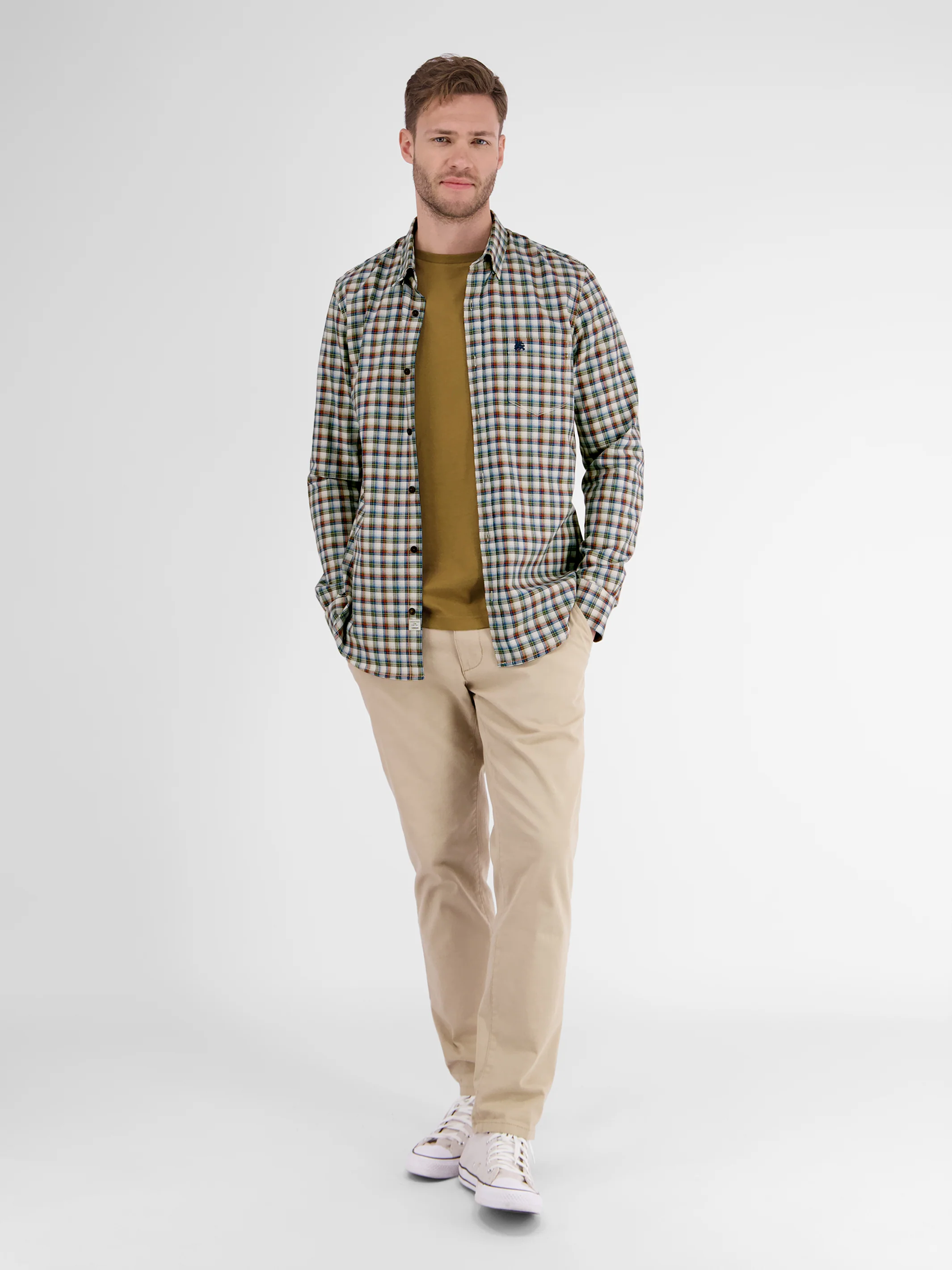 Langarmhemd , kariert, verdeckter Button-down-Kragen - Image 17