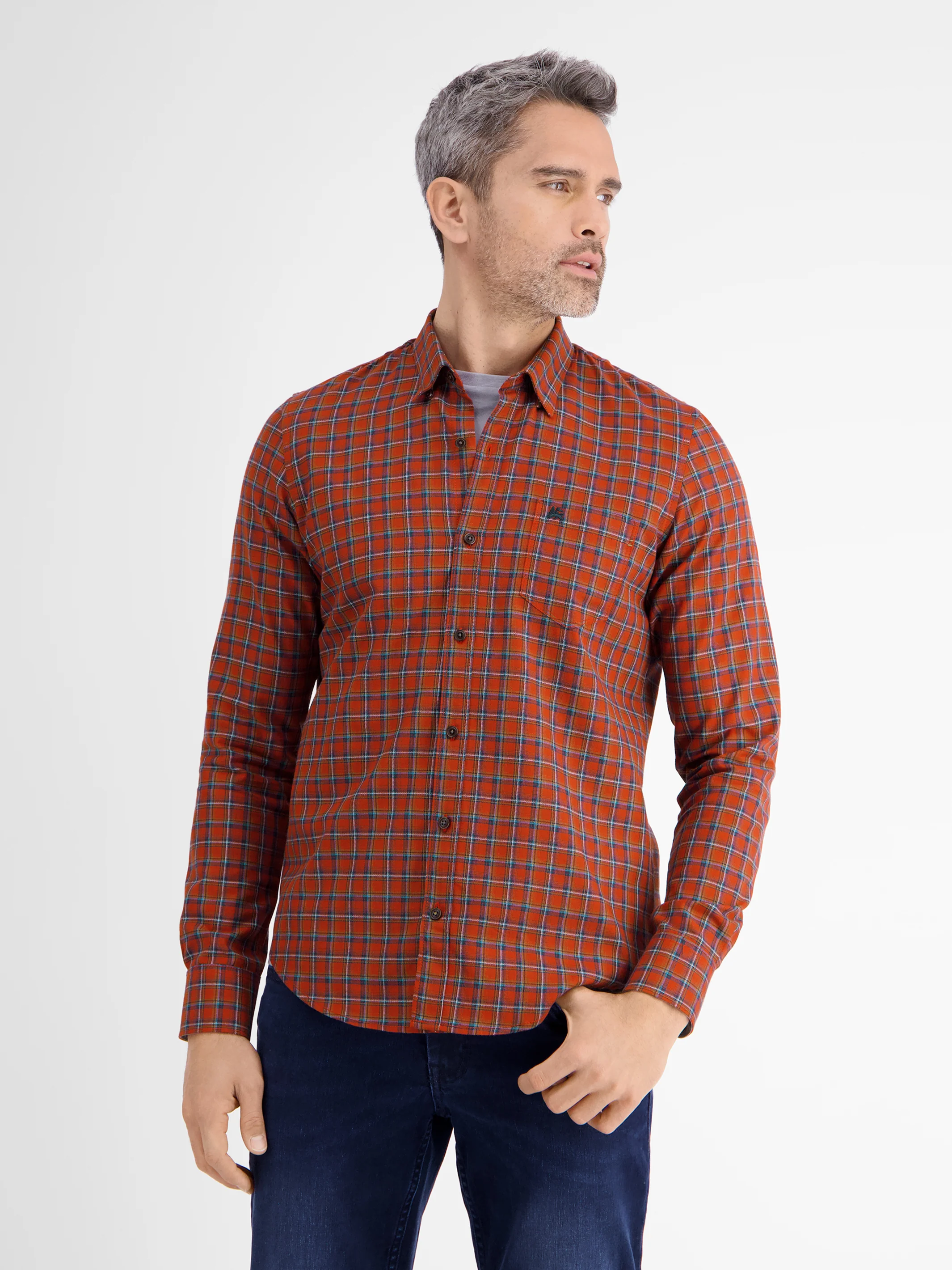 Langarmhemd , kariert, verdeckter Button-down-Kragen - Image 21
