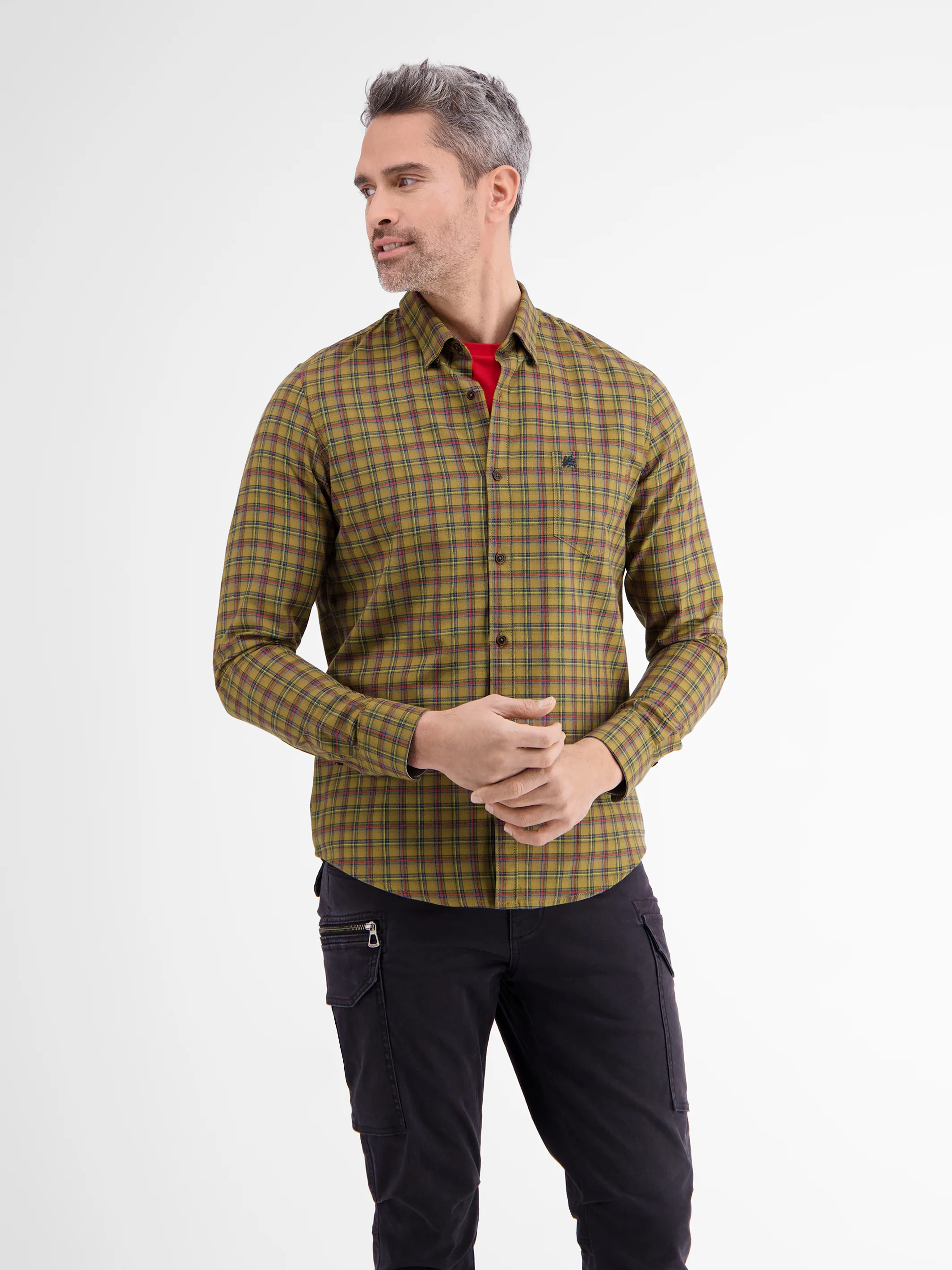 Langarmhemd , kariert, verdeckter Button-down-Kragen - Image 8