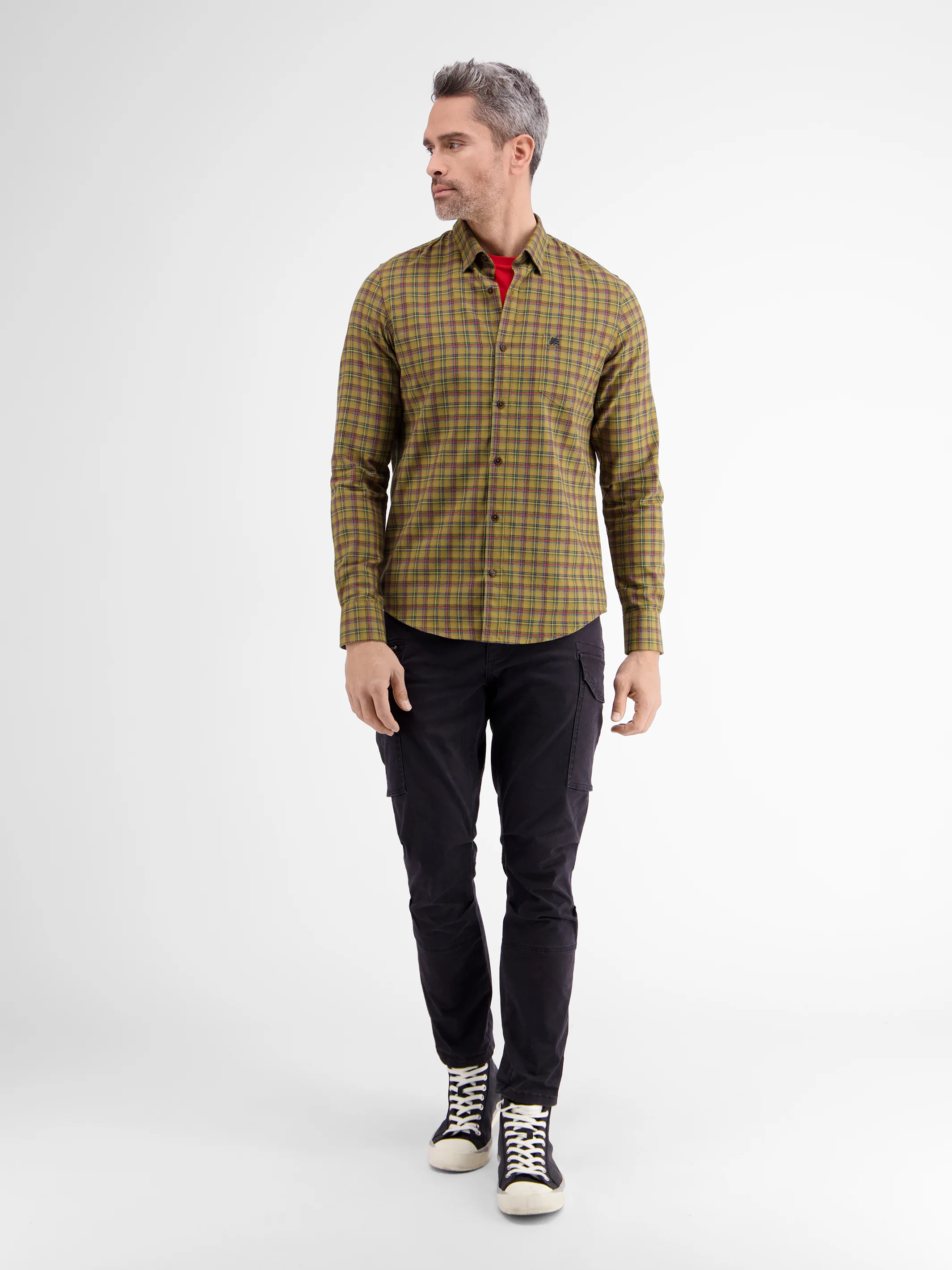 Langarmhemd , kariert, verdeckter Button-down-Kragen - Image 9