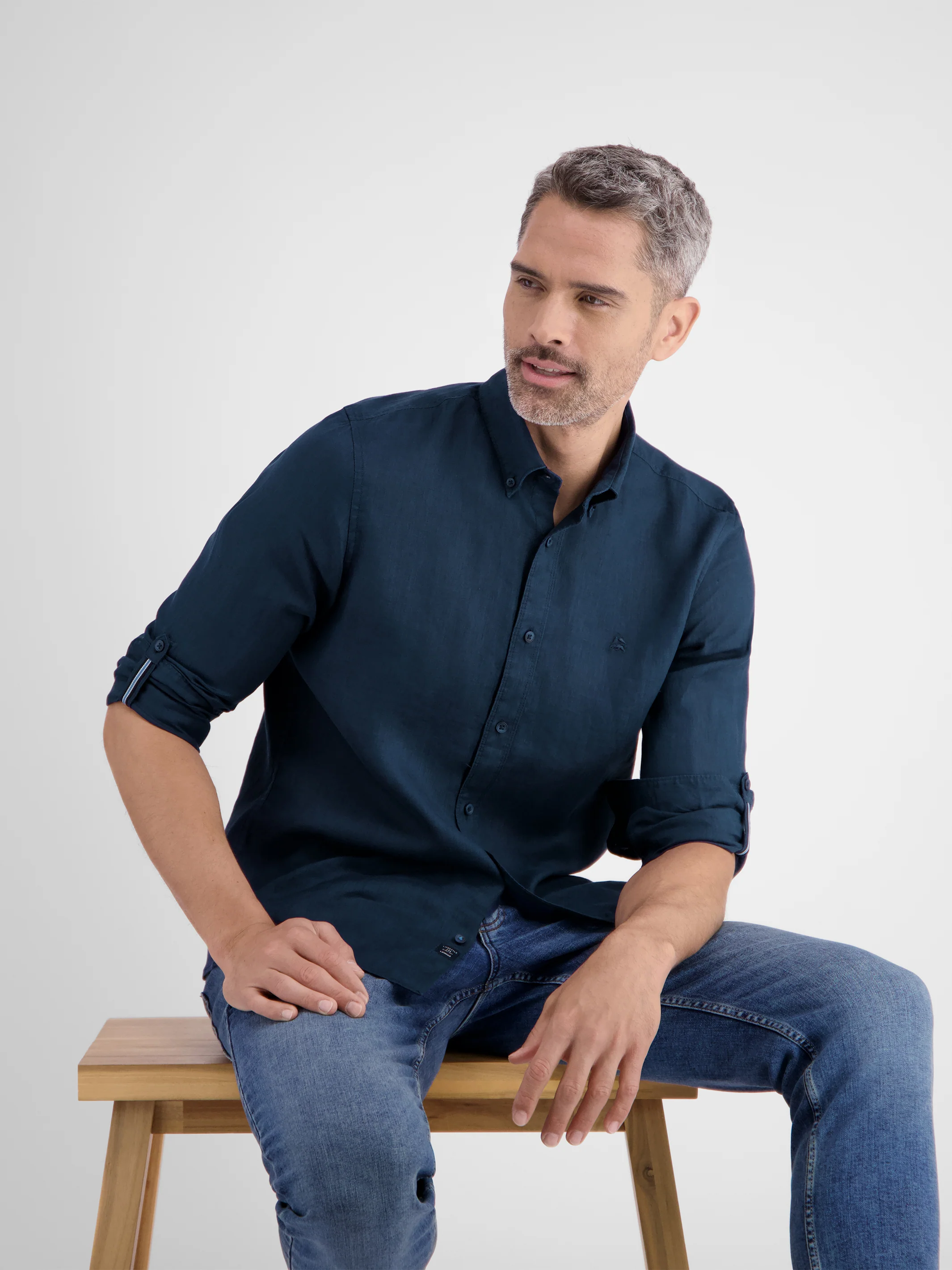 Lässiges Herren Leinenhemd, Langarm - Image 17
