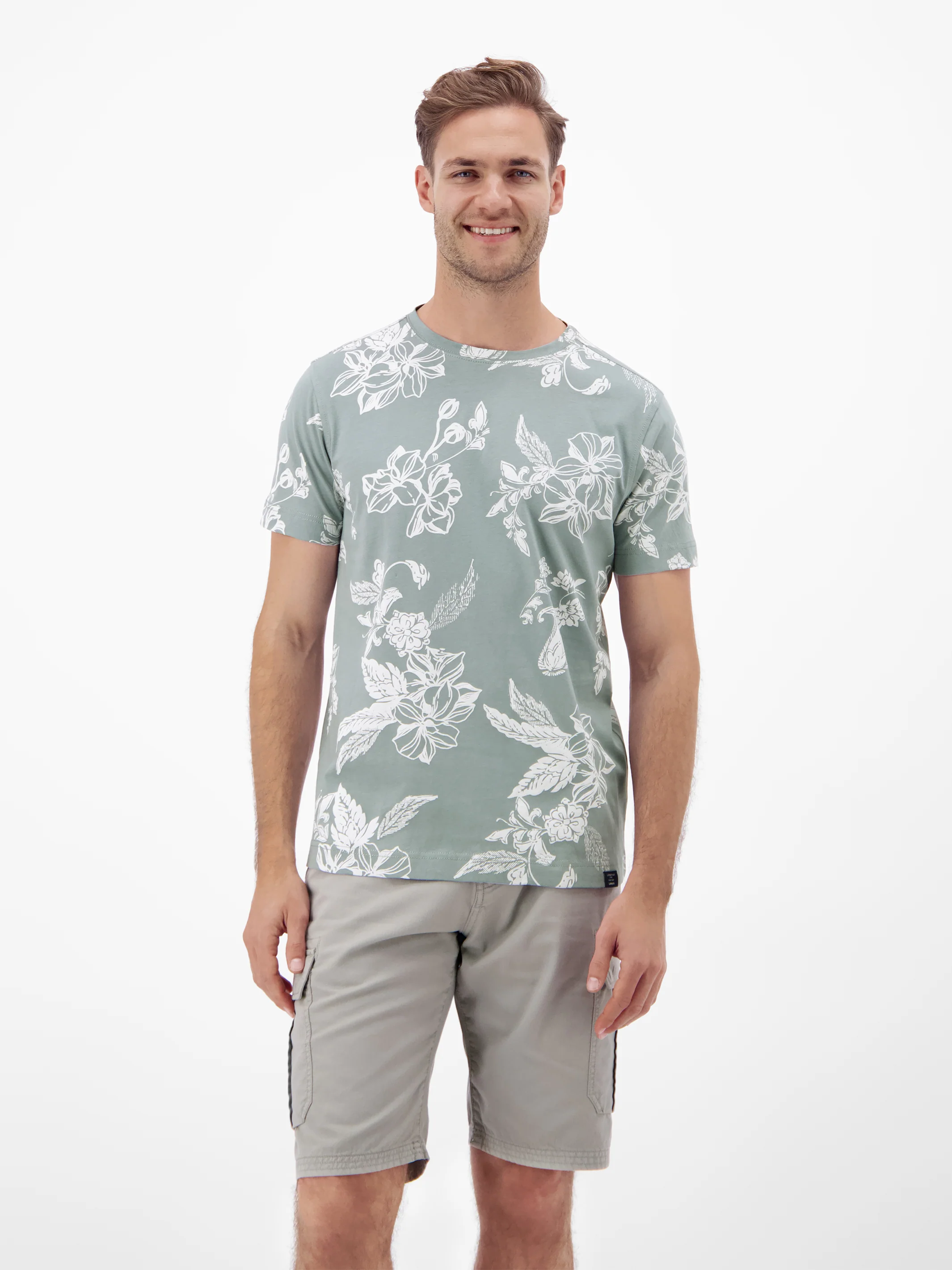 T-Shirt mit O-Neck und floralem All-over-Print - Image 11