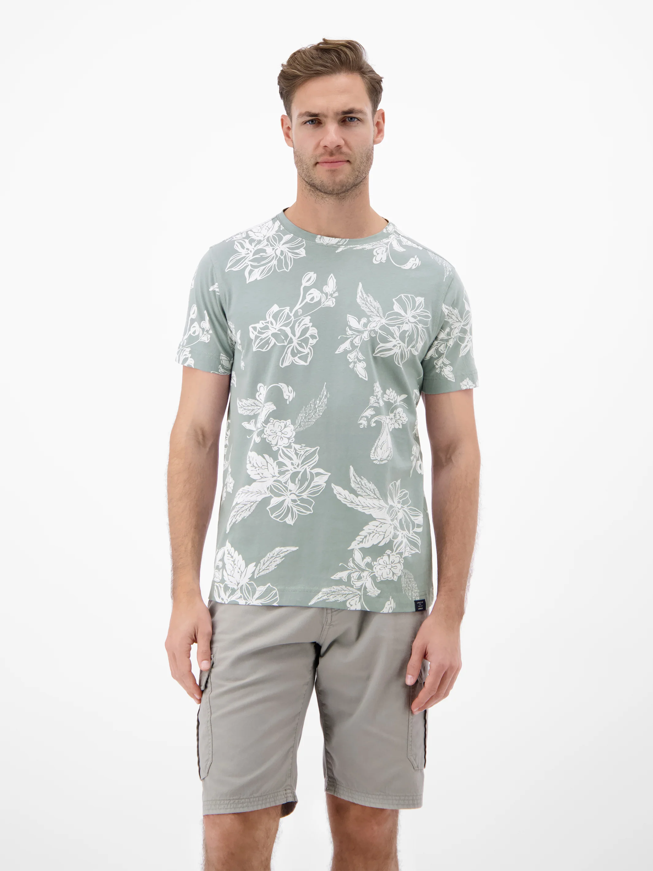 T-Shirt mit O-Neck und floralem All-over-Print - Image 9