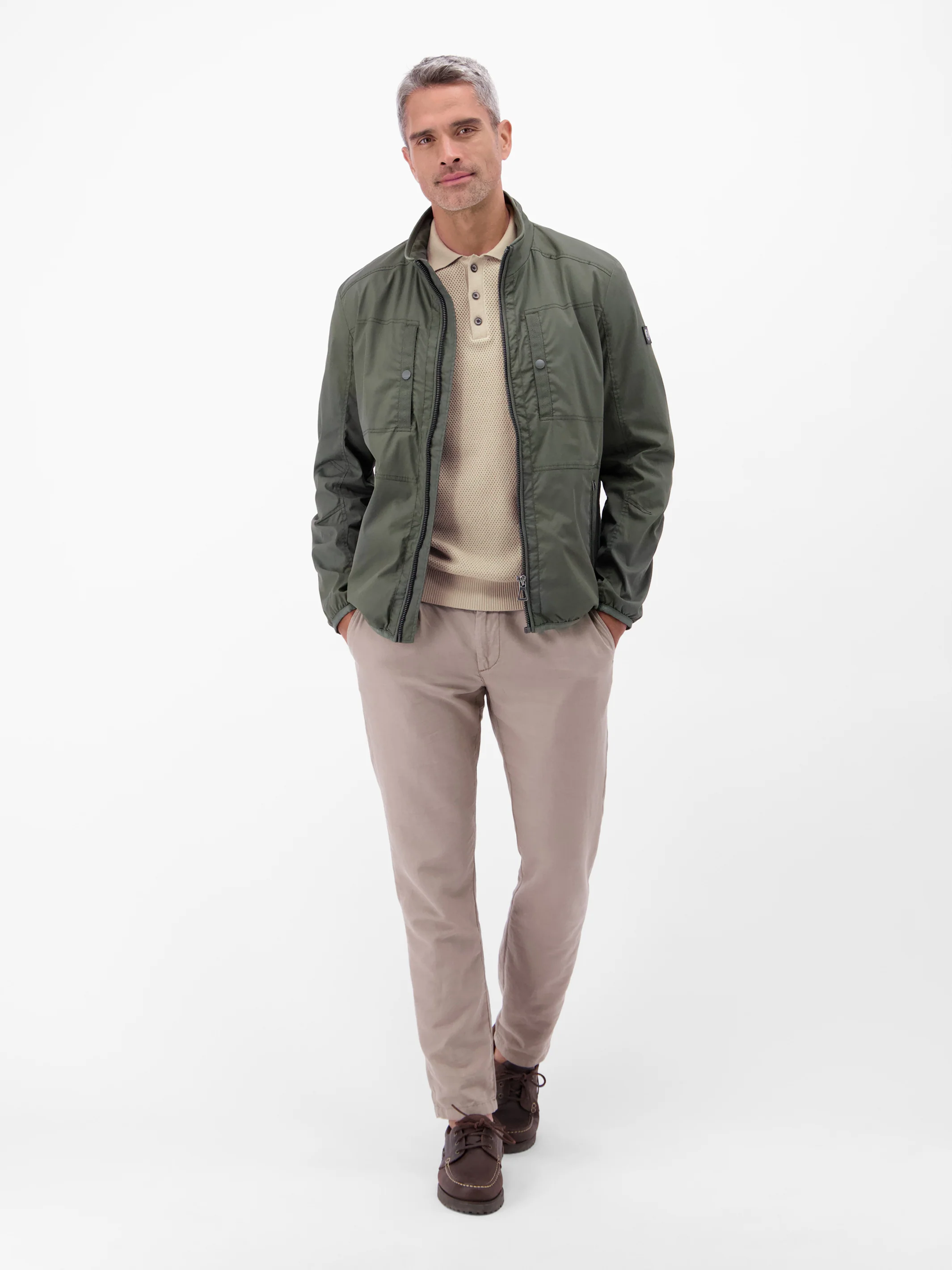 Unifarbenes Poloshirt in Strukturqualität - Image 7