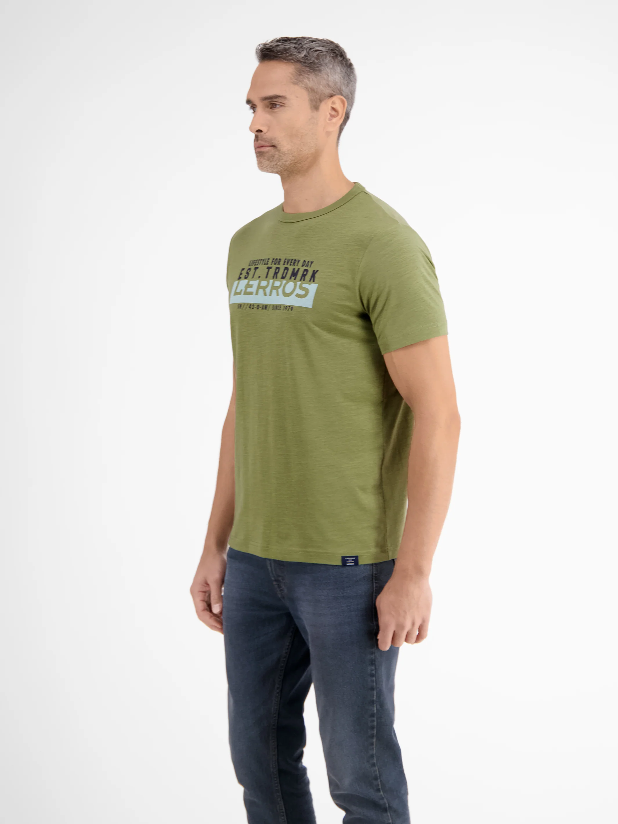Unifarbenes T-Shirt mit Print - Image 10