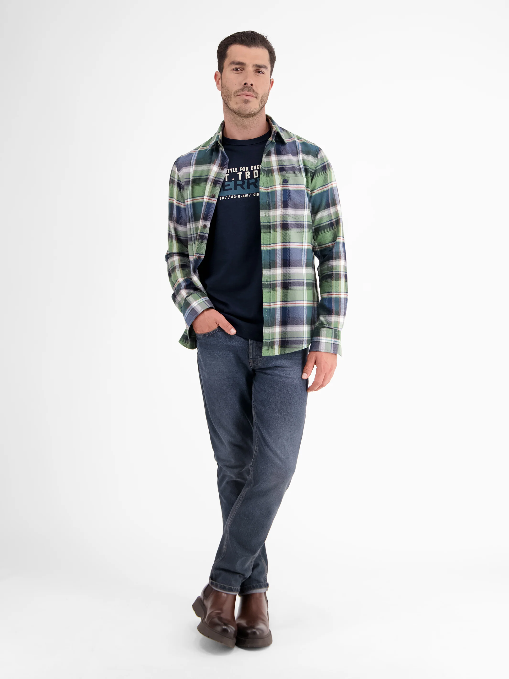 Unifarbenes T-Shirt mit Print - Image 5