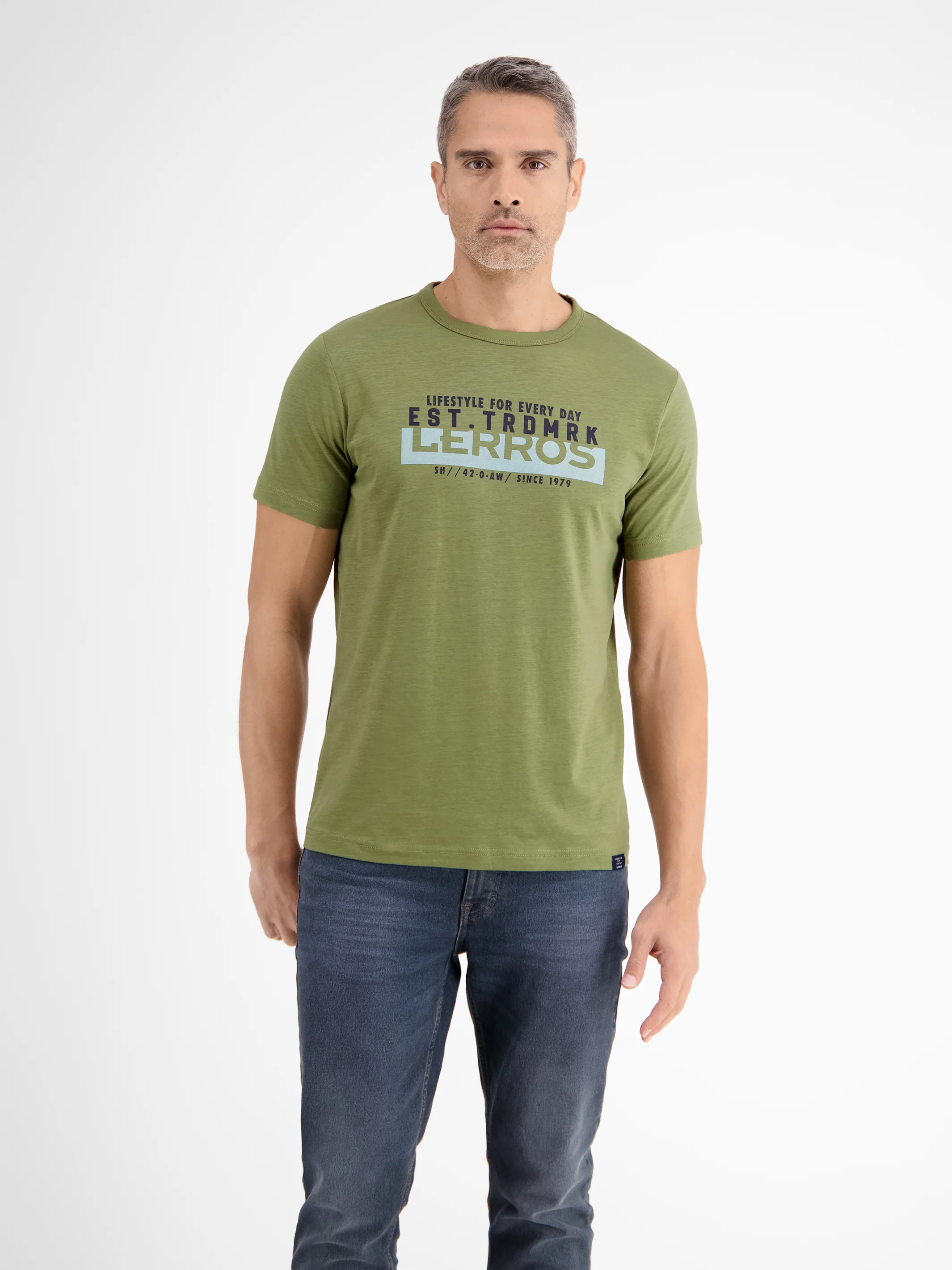 Unifarbenes T-Shirt mit Print - Image 8